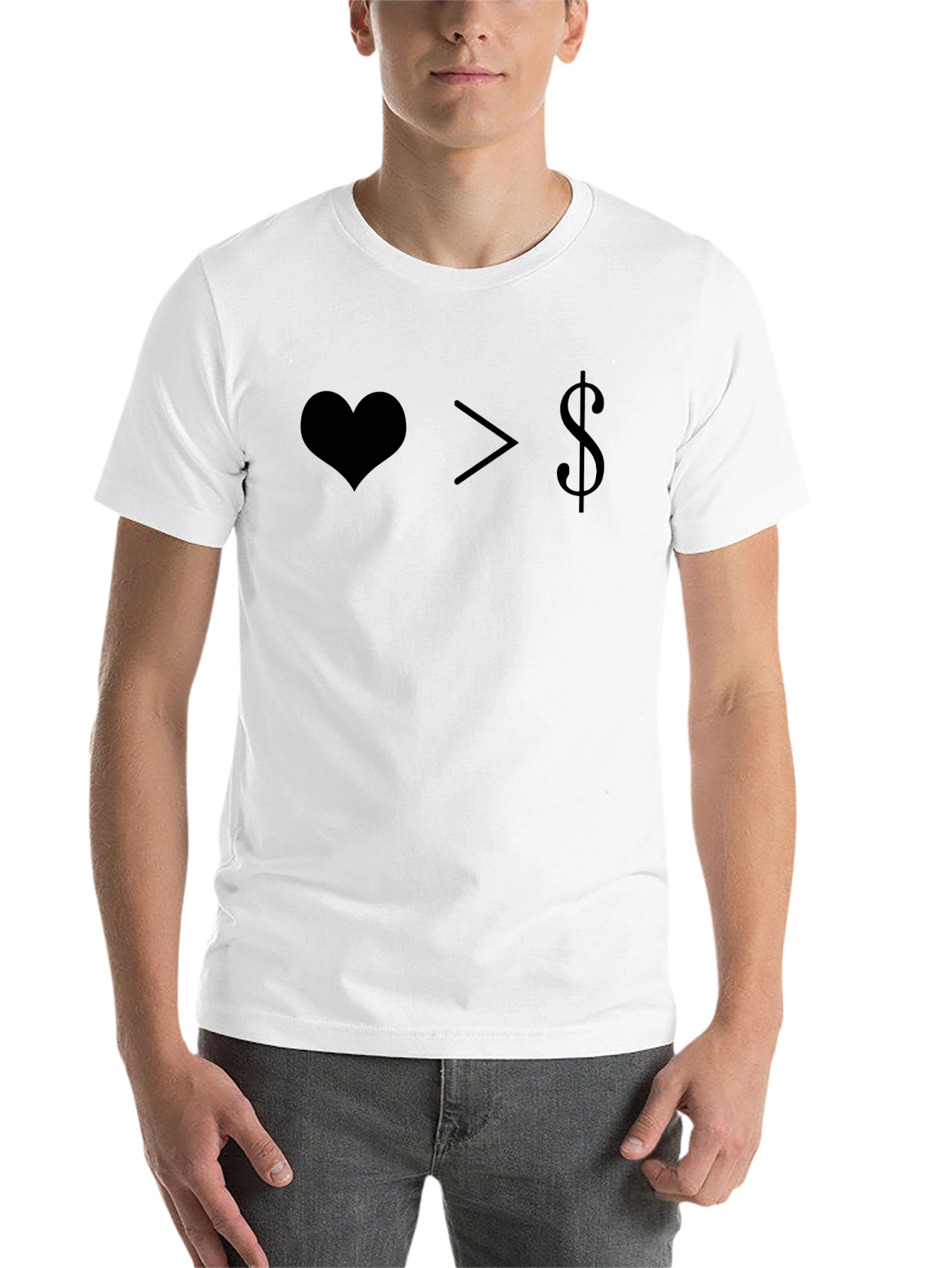Black Love Over Money Graphic Tee - Black view 14