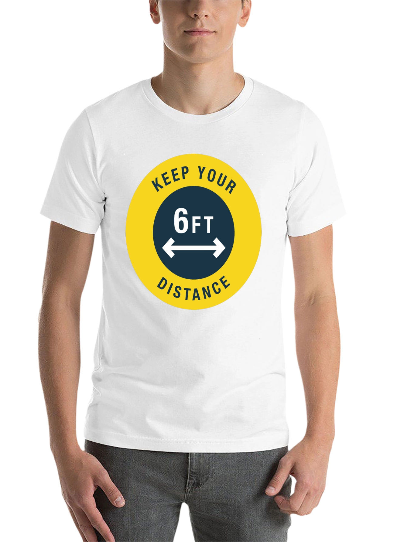 Black Keep Your Distance T-Shirt - Social Distancing Tee view 14