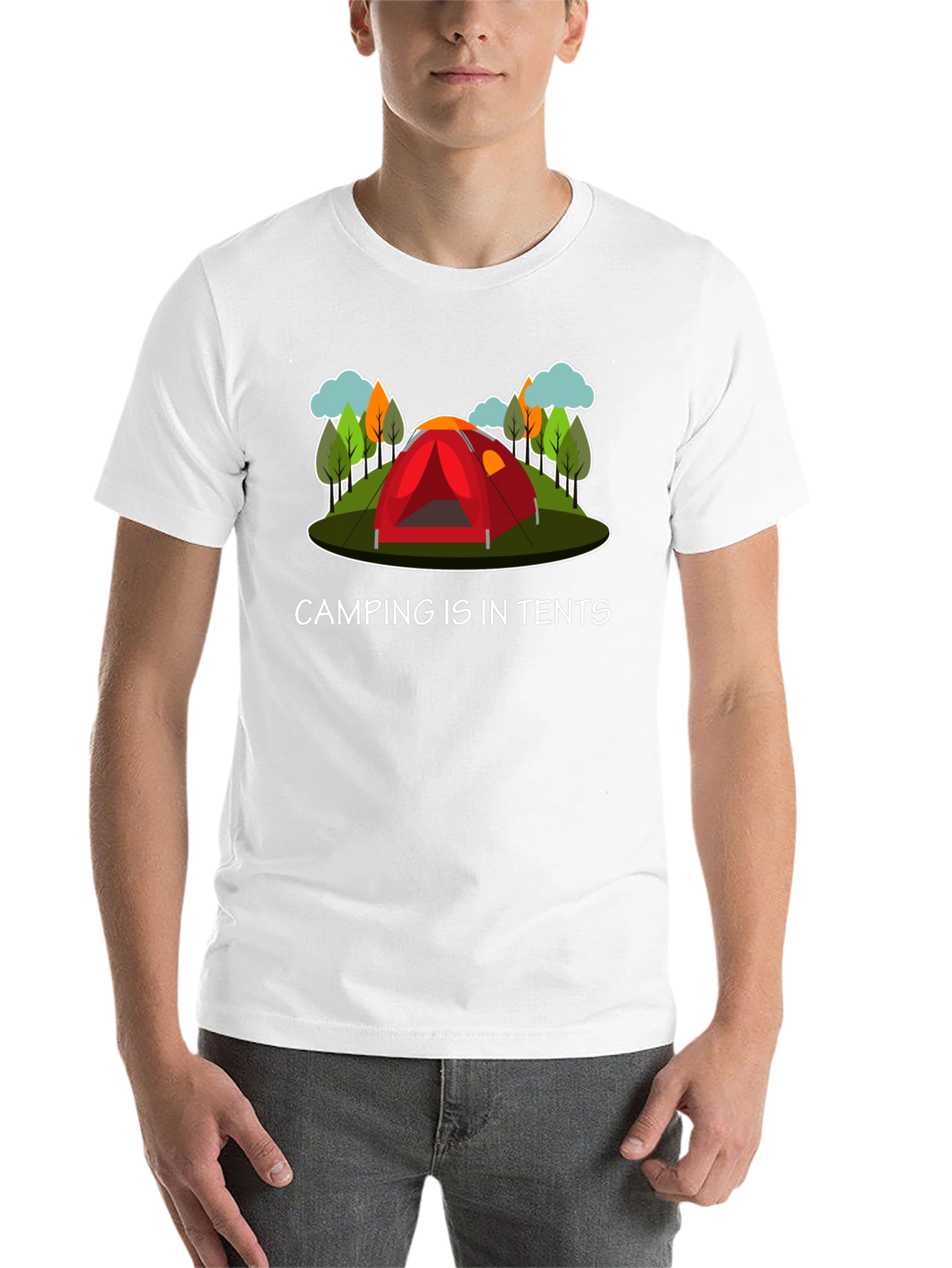 Black Camping Is In Tents Graphic T-Shirt view 14