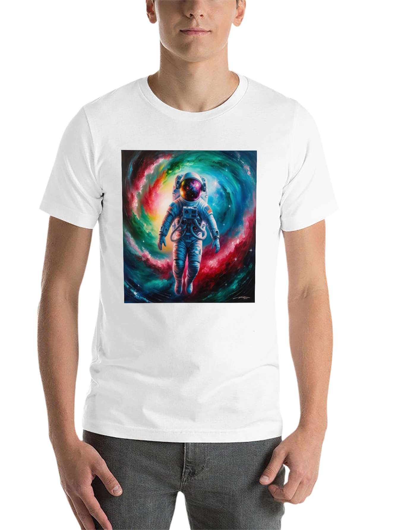 Black Astronaut Galaxy T-Shirt - Space Art Tee view 14
