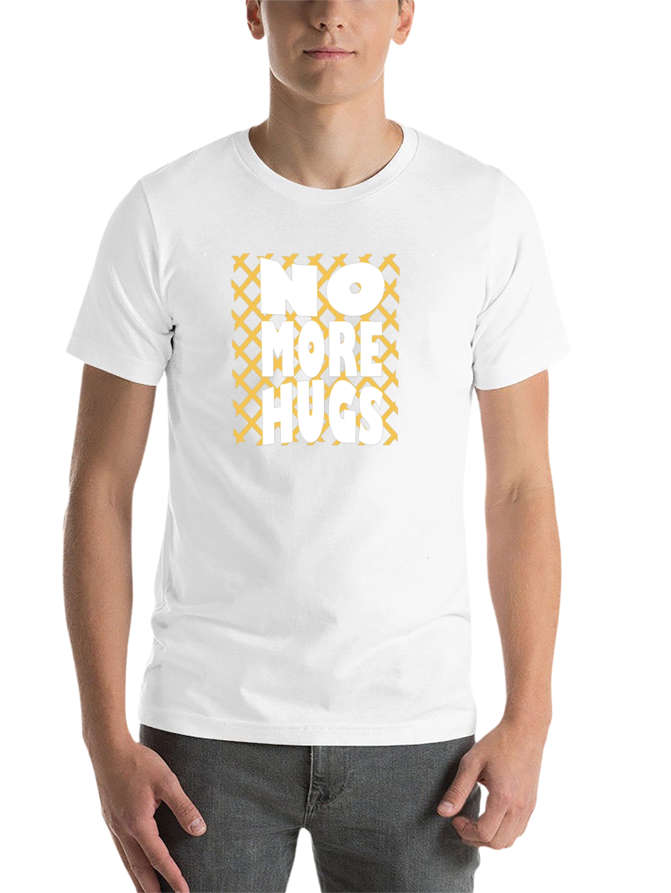 Black No More Hugs Graphic Tee - Black Cotton Casual Shirt view 14