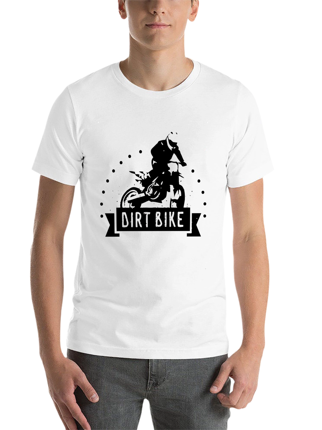 Dirt Bike Rider Graphic T-Shirt - Black - 14
