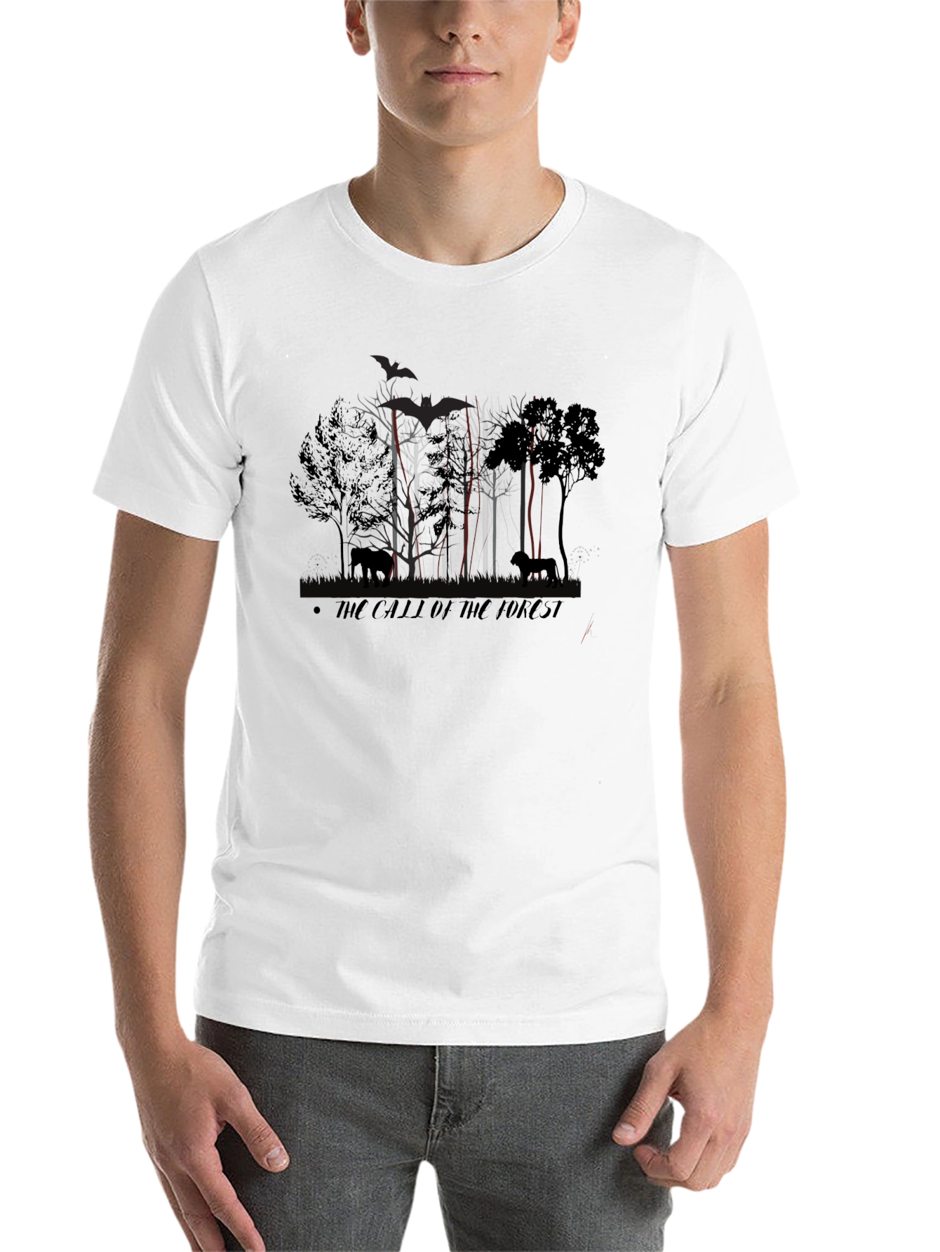 Black The Call of the Forest T-Shirt - Wildlife Design view 14
