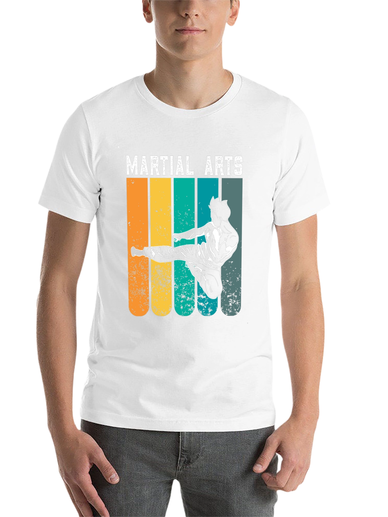 Black Martial Arts Retro T-Shirt view 14