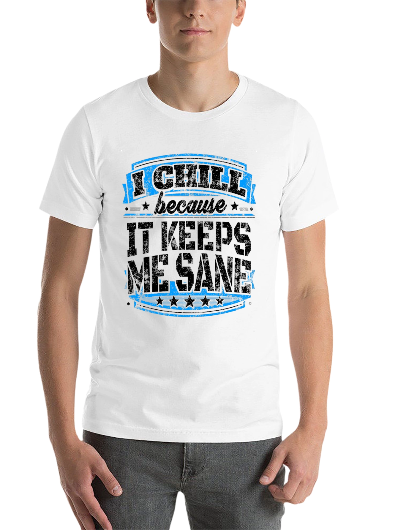 Black I Chill Keeps Me Sane Graphic Tee view 14
