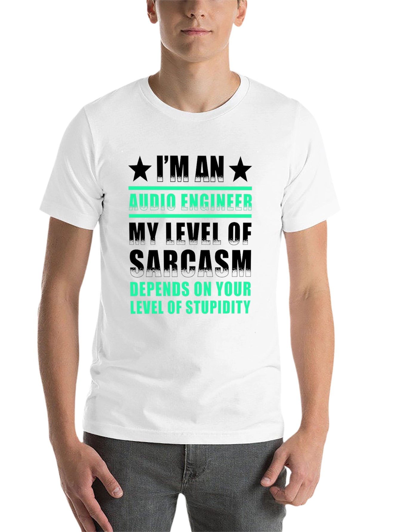 Black Audio Engineer Sarcasm T-Shirt view 14