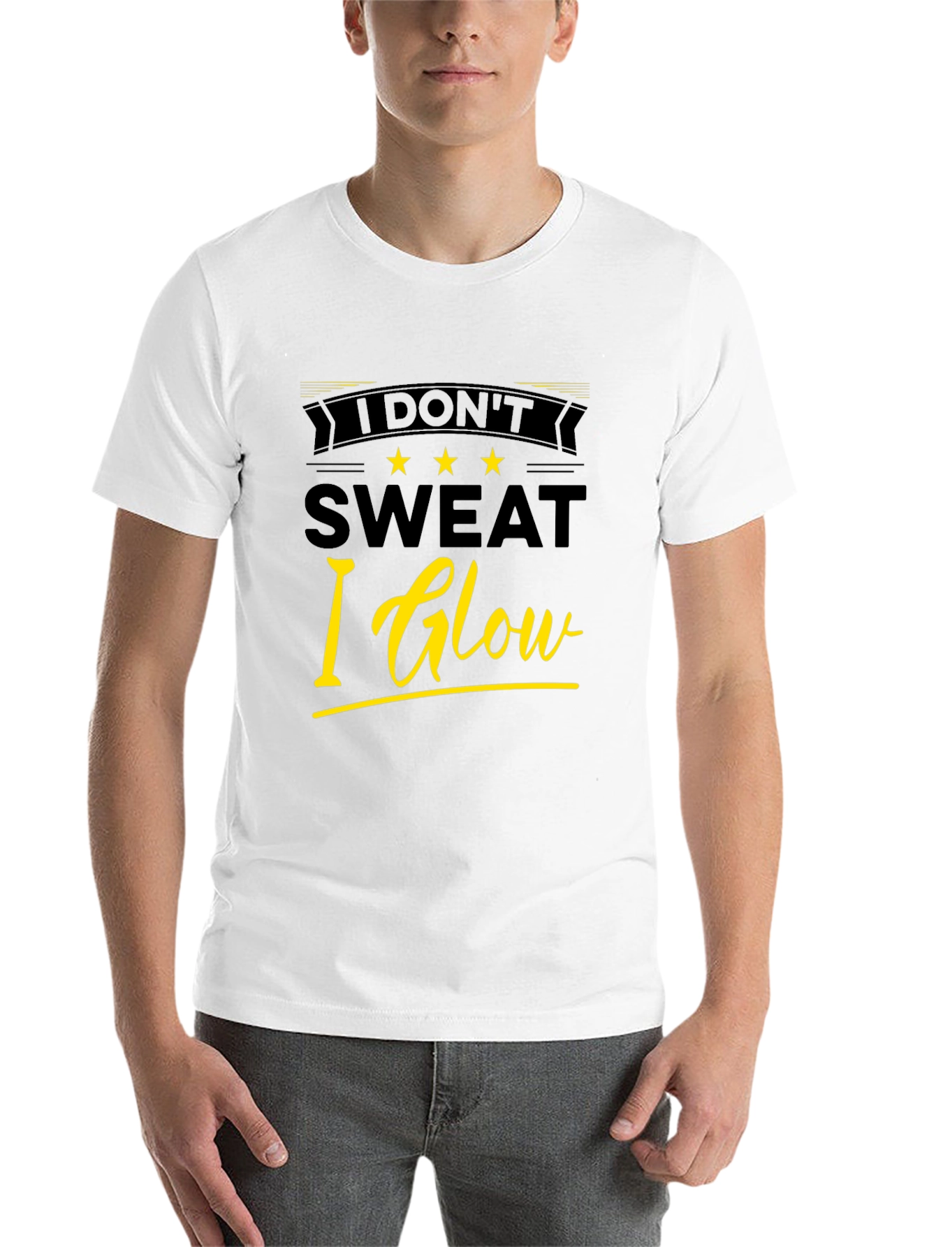 Black I Don't Sweat I Glow Black T-Shirt view 14