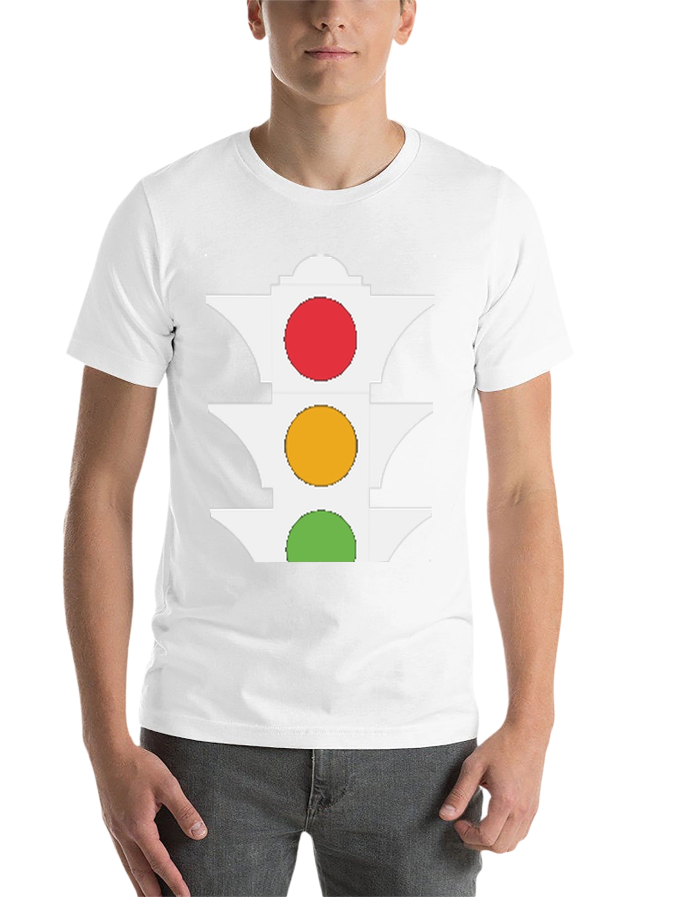 Black Traffic Light Graphic Tee - Stay Visible & Stylish! view 14