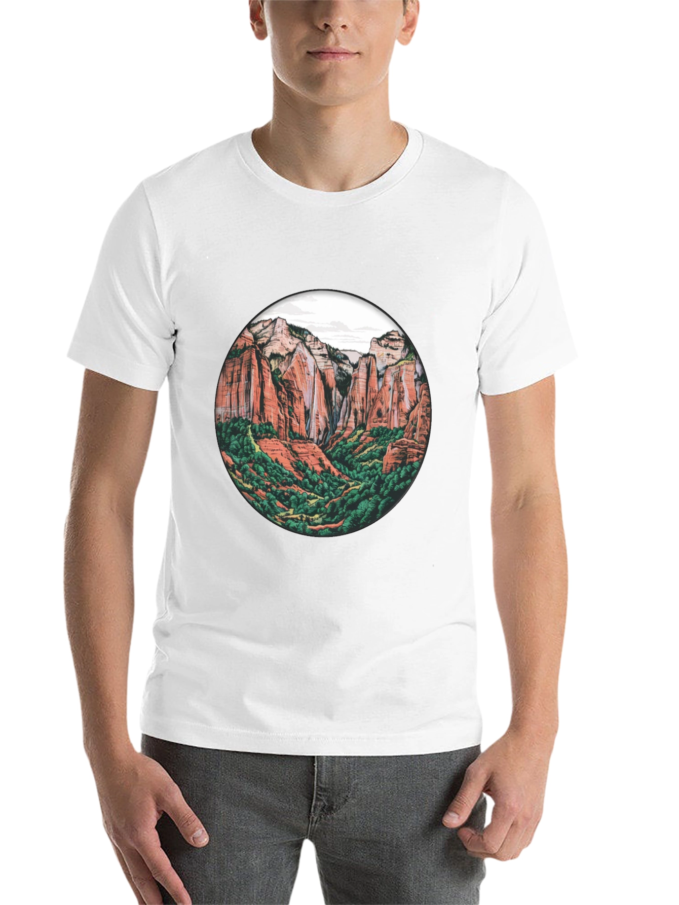Black Zion National Park Graphic Tee - Black Crew Neck T-Shirt view 14