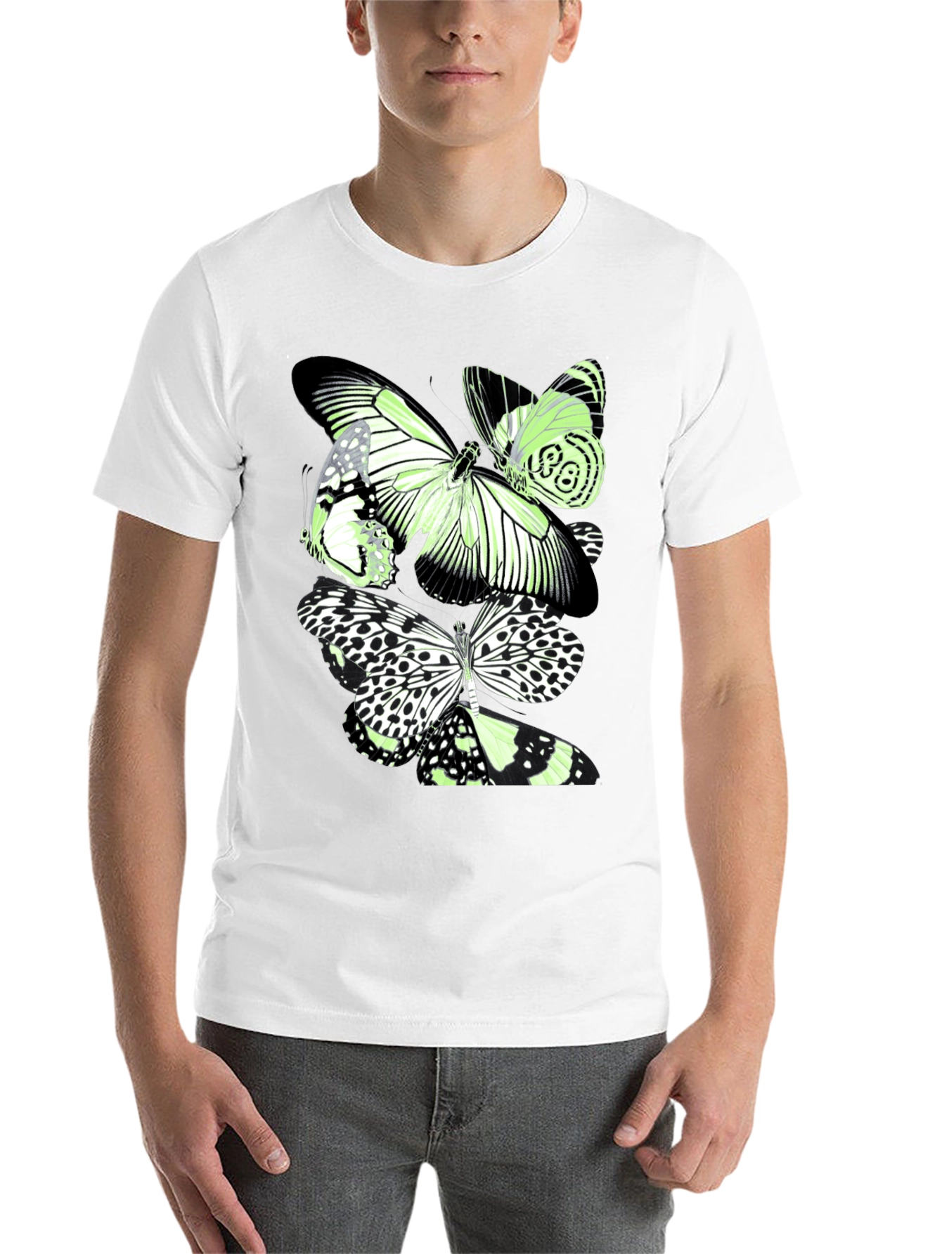 Black Butterfly Graphic Print Black T-Shirt view 14