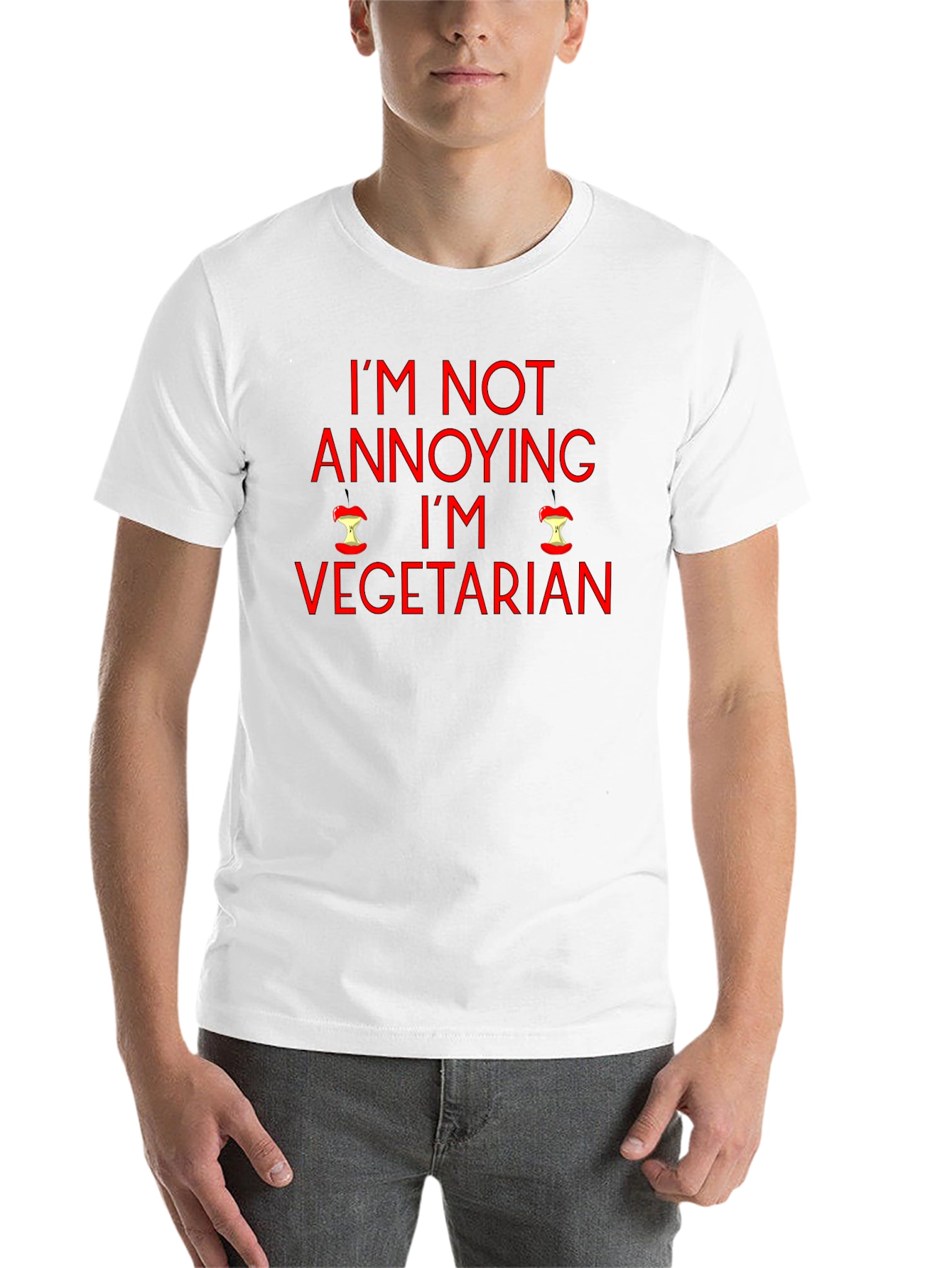 Black I'm Not Annoying I'm Vegetarian Graphic T-Shirt view 14