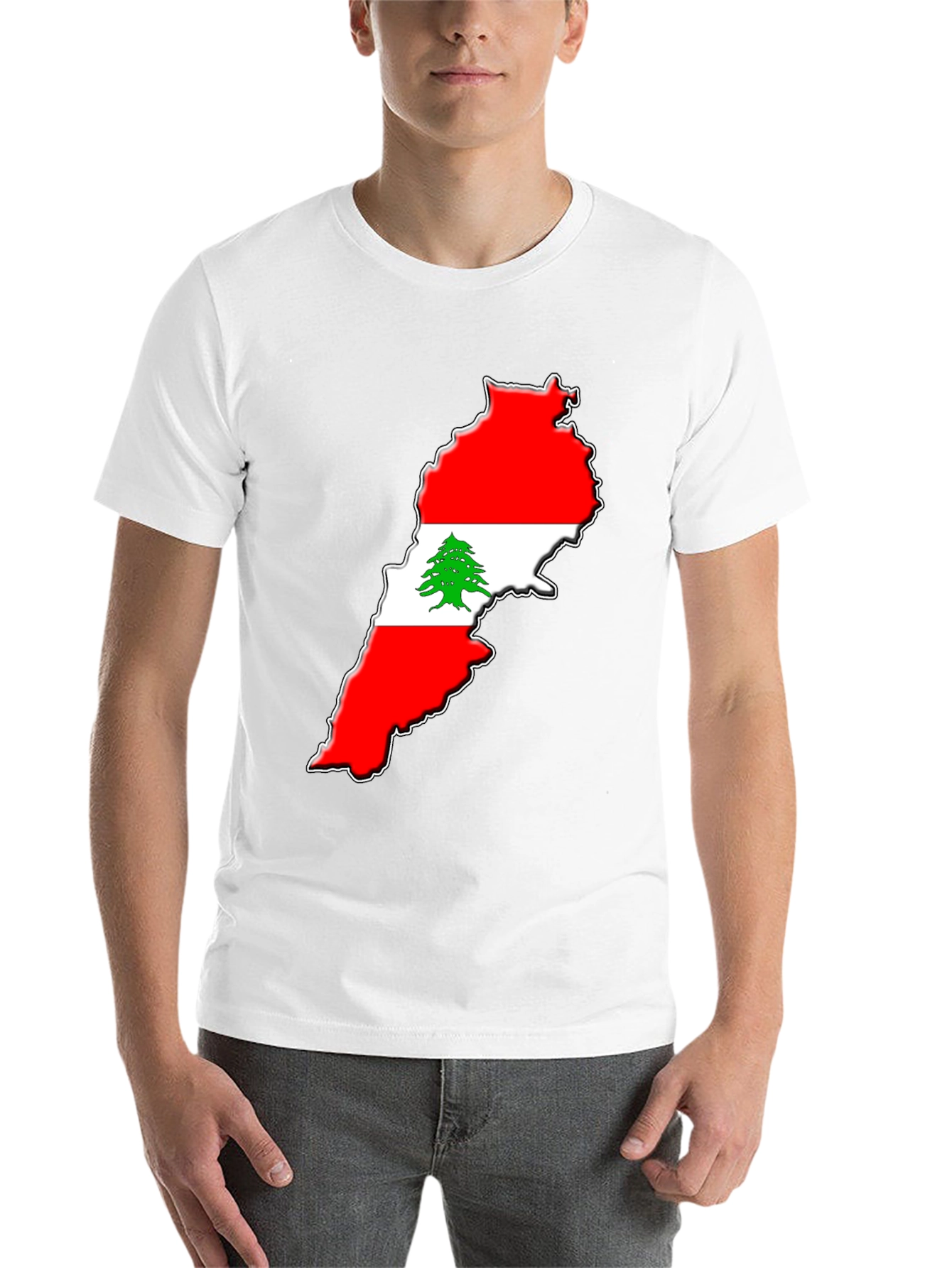 Black Lebanon Flag T-Shirt - National Pride Tee view 14