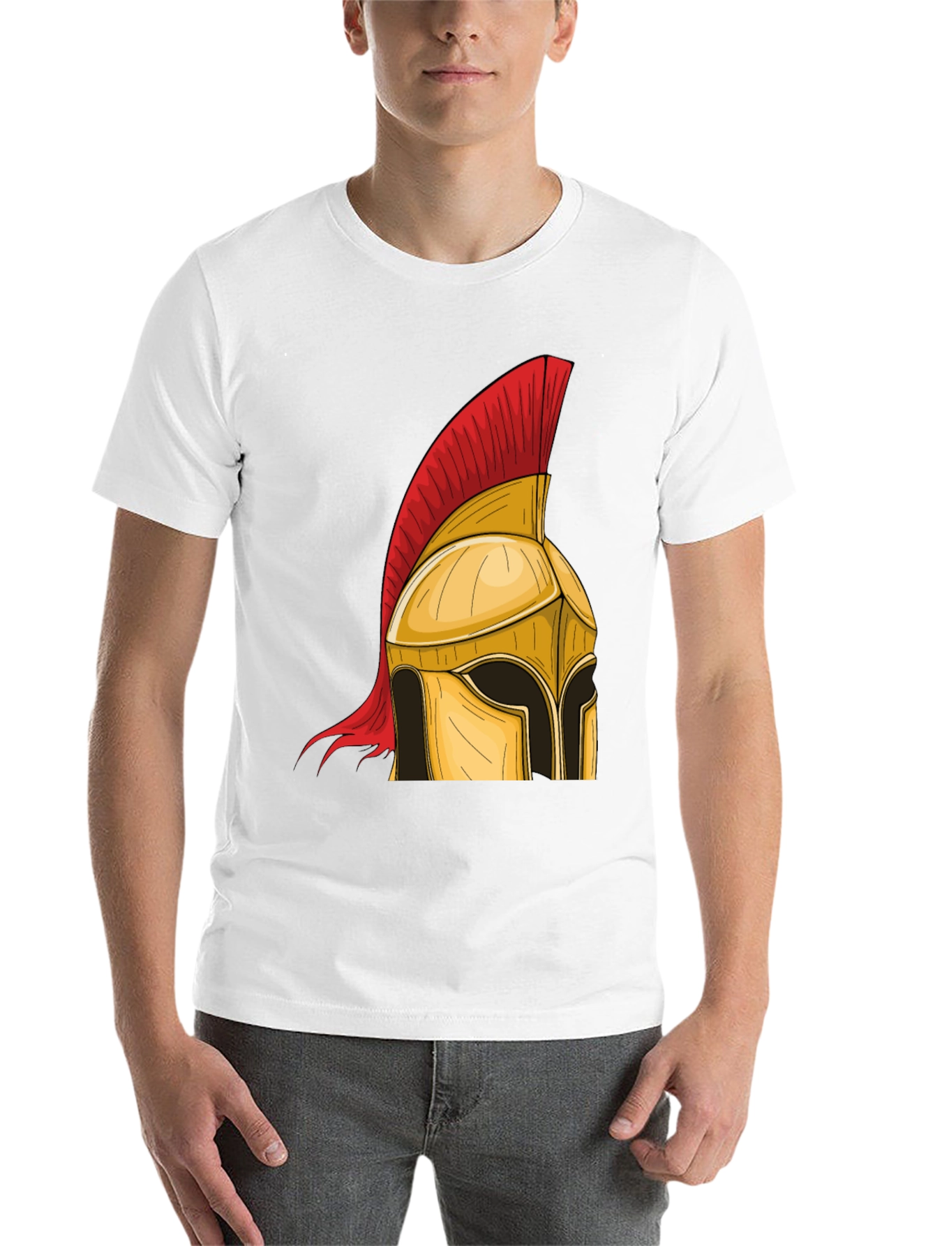 Black Spartan Helmet Graphic Tee - Warrior Style view 14