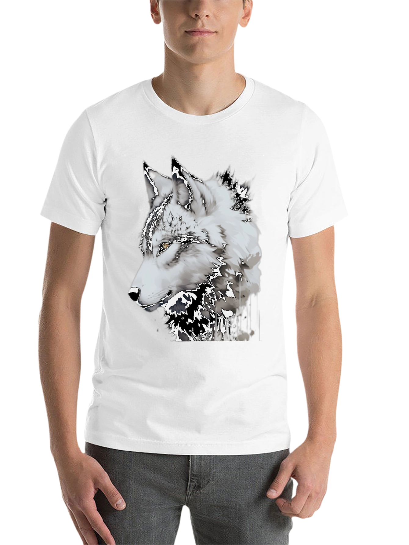 Black Wolf Graphic Tee - Black Short Sleeve Shirt view 14
