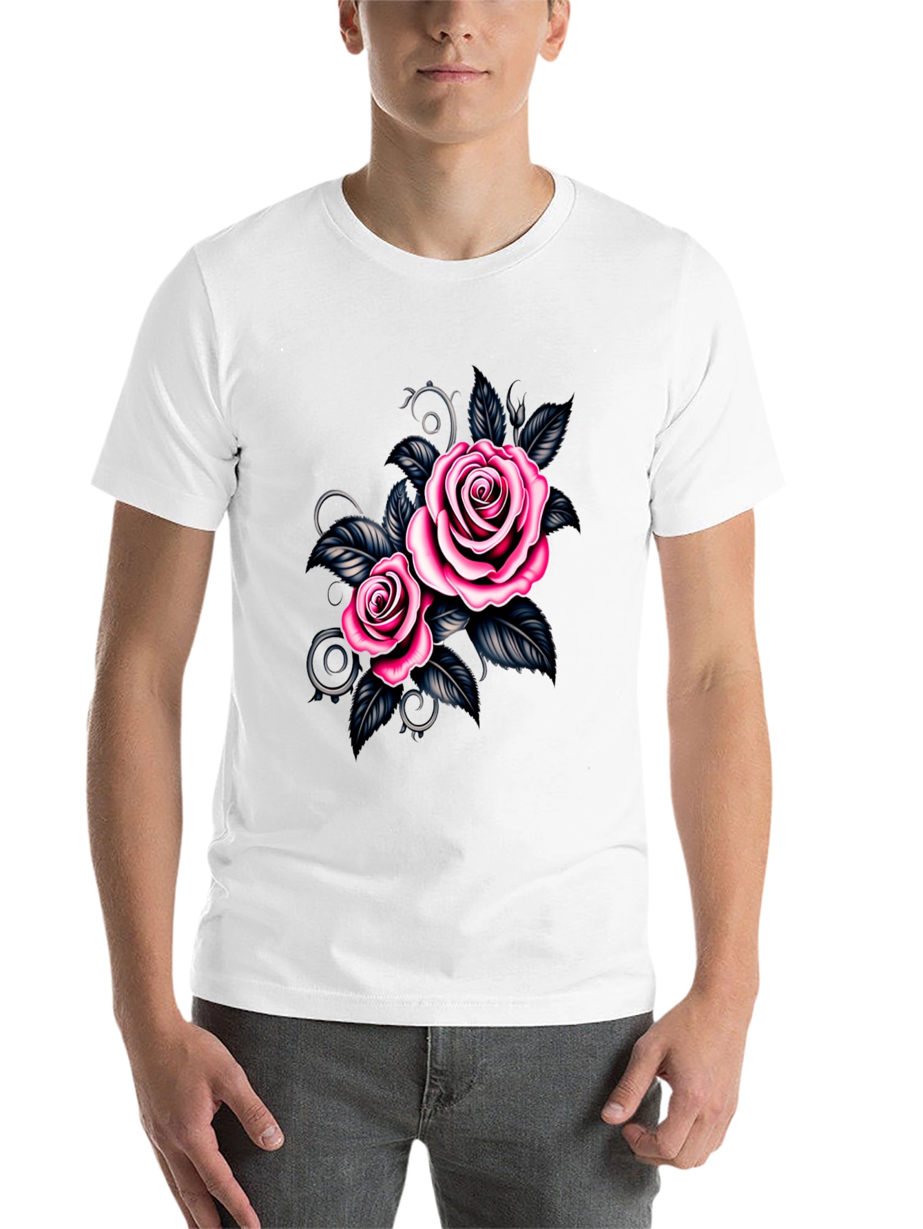 Black Rose Graphic Black T-Shirt view 14