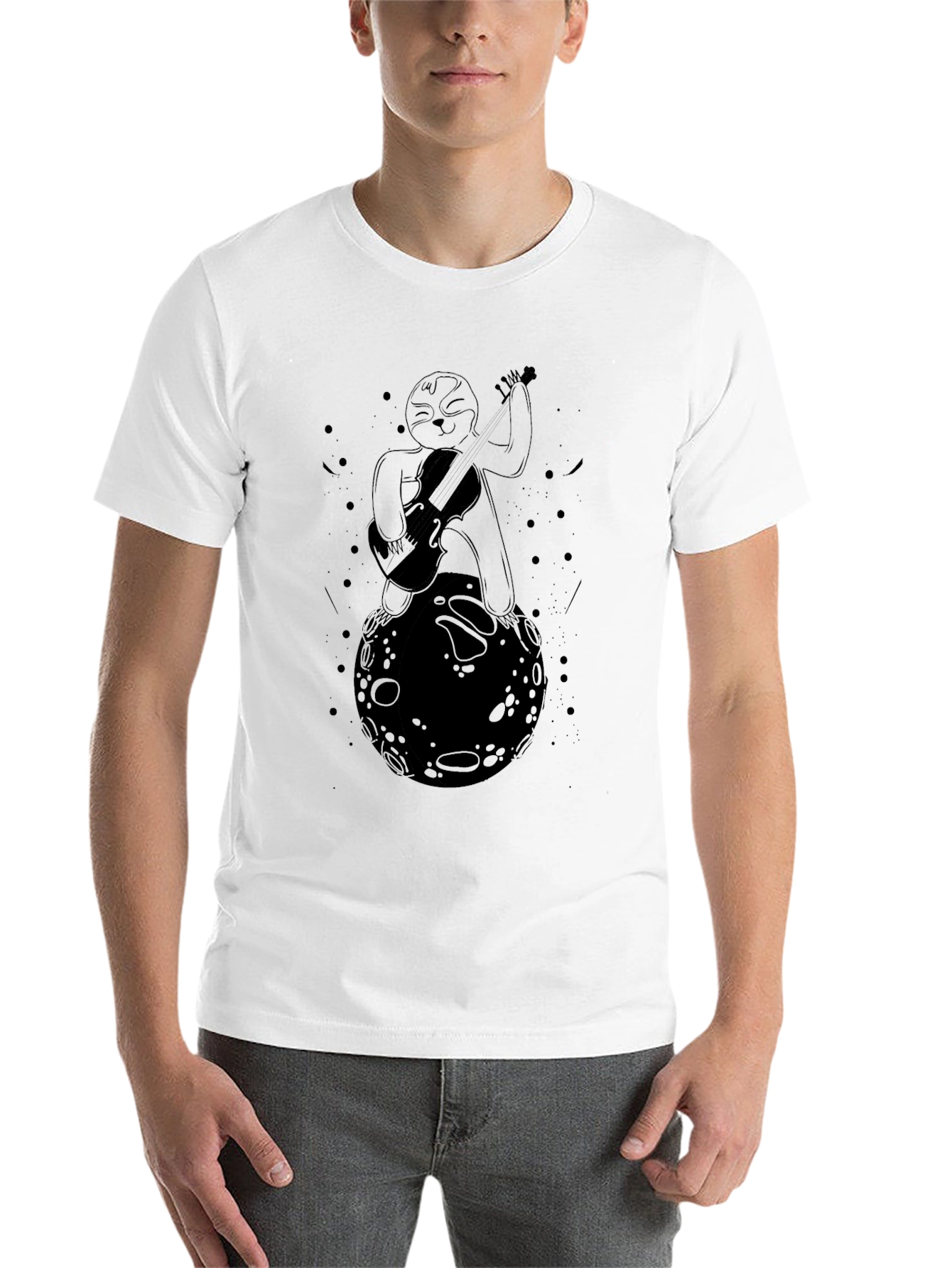 Black Sloth on the Moon Graphic T-Shirt view 14