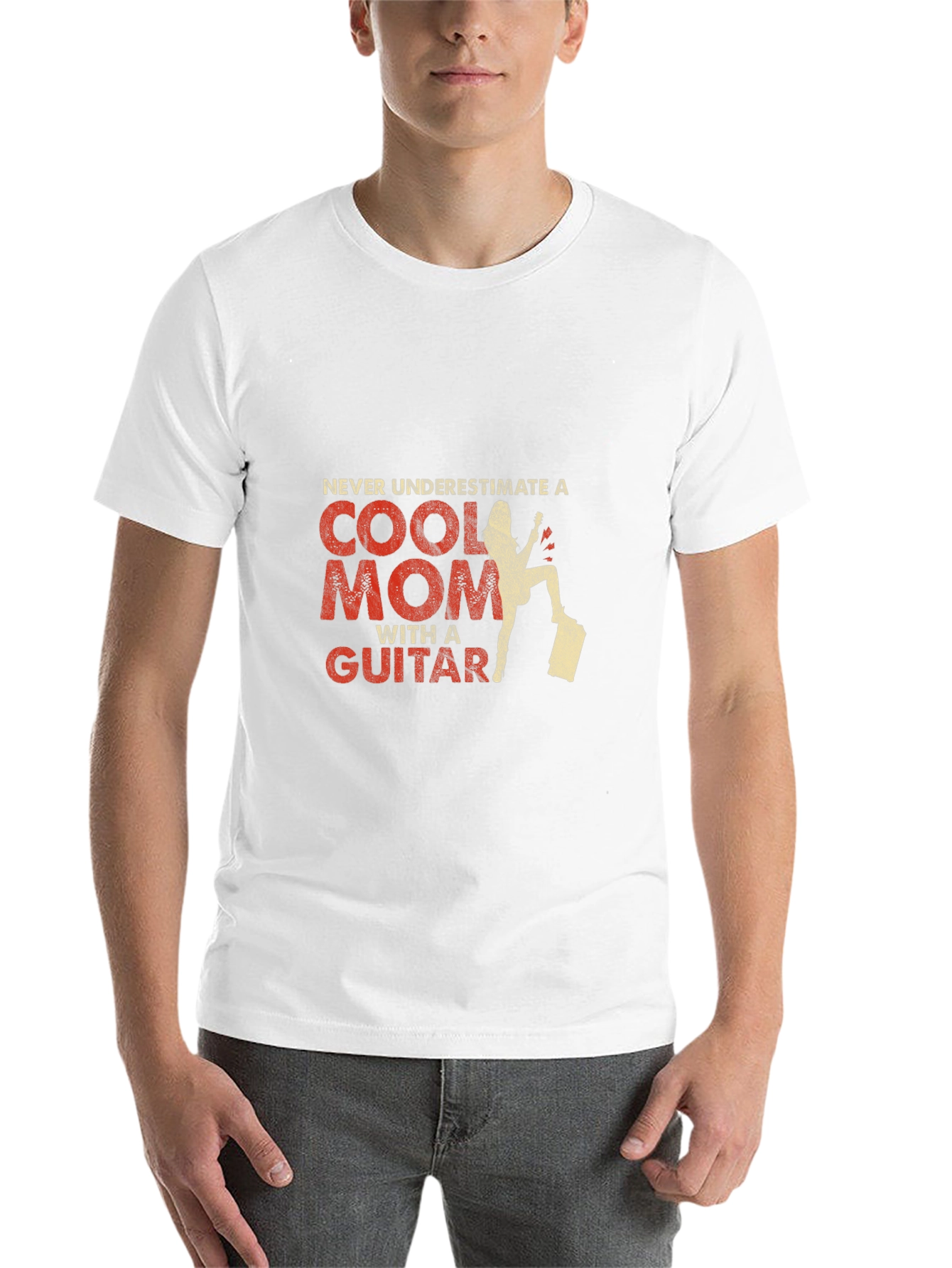 Black Cool Mom Guitar T-Shirt - Black Unisex Tee view 14