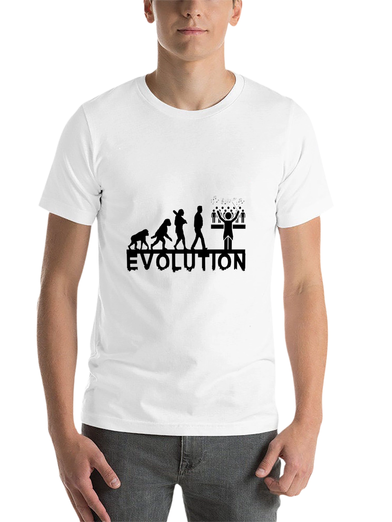 Black Evolution Graphic T-Shirt - Black Crew Neck Tee view 14