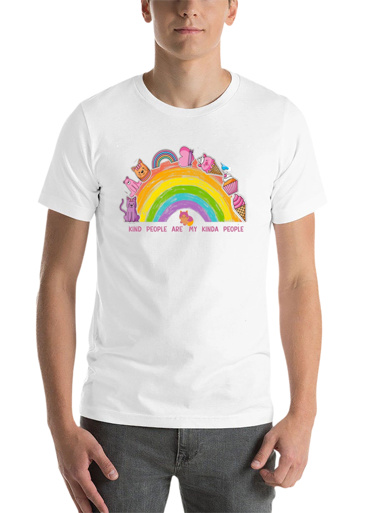 Black Kind People Rainbow Graphic Tee view 14