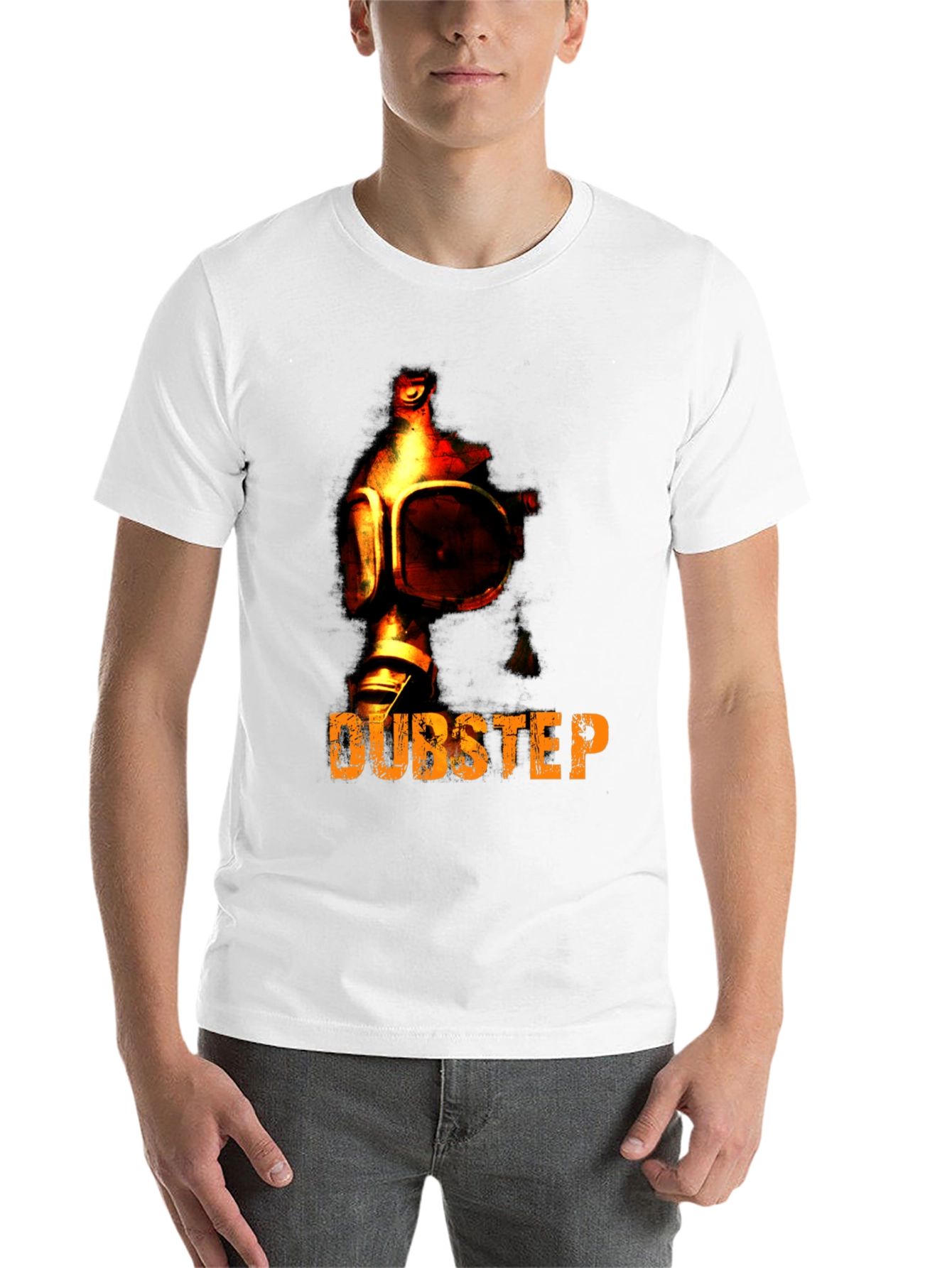 Black Dubstep Gas Mask Graphic T-Shirt view 14