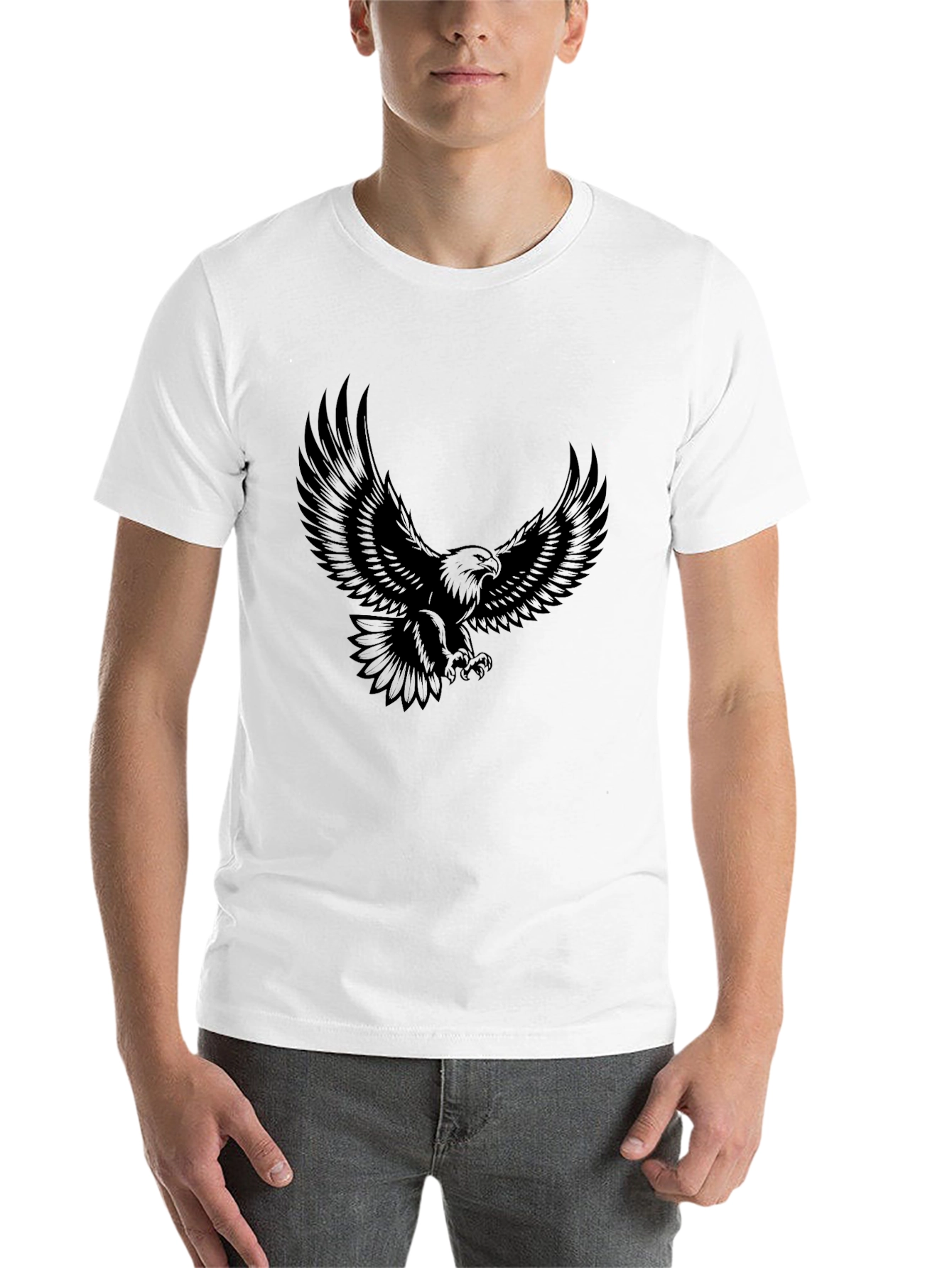 Black Black Eagle Graphic T-Shirt - Men's Fashion view 14