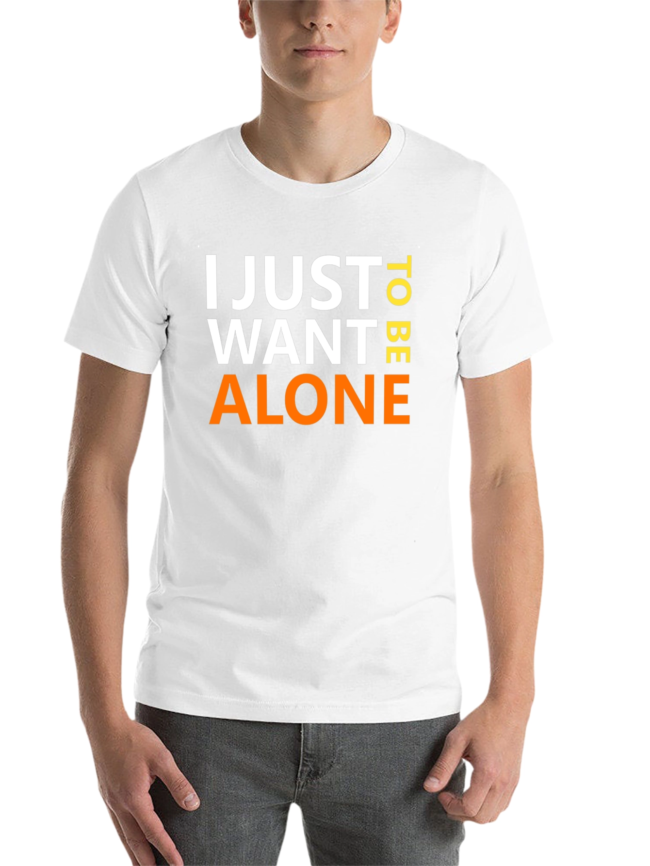 Black I Just Want To Be Alone Graphic T-Shirt view 14
