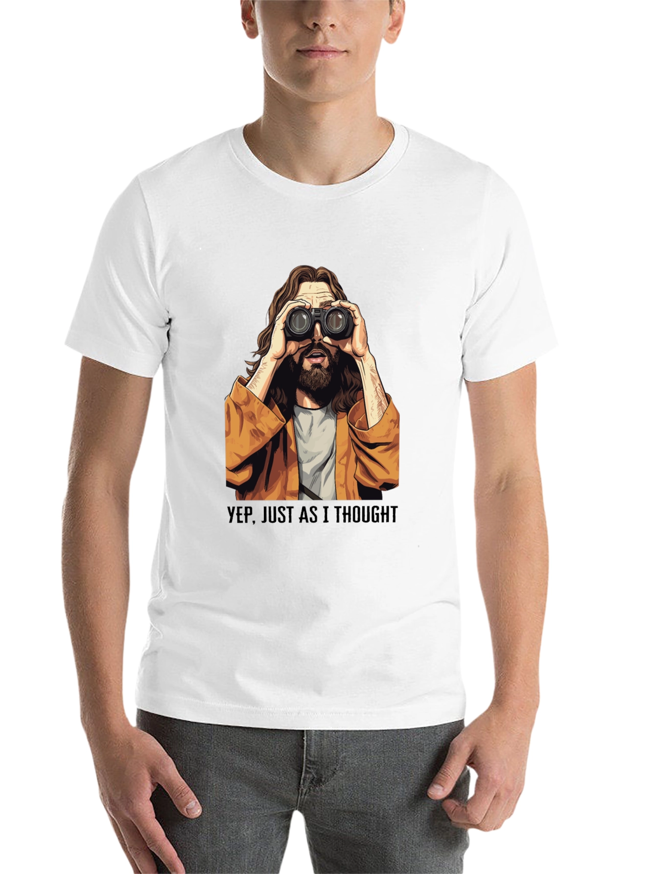Black Binocular Jesus T-Shirt - Funny Graphic Tee view 14