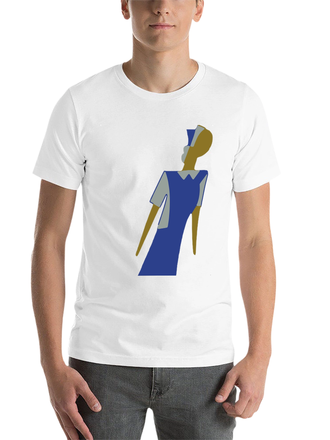 Black Abstract Nurse Graphic Tee - Modern Art T-Shirt view 14