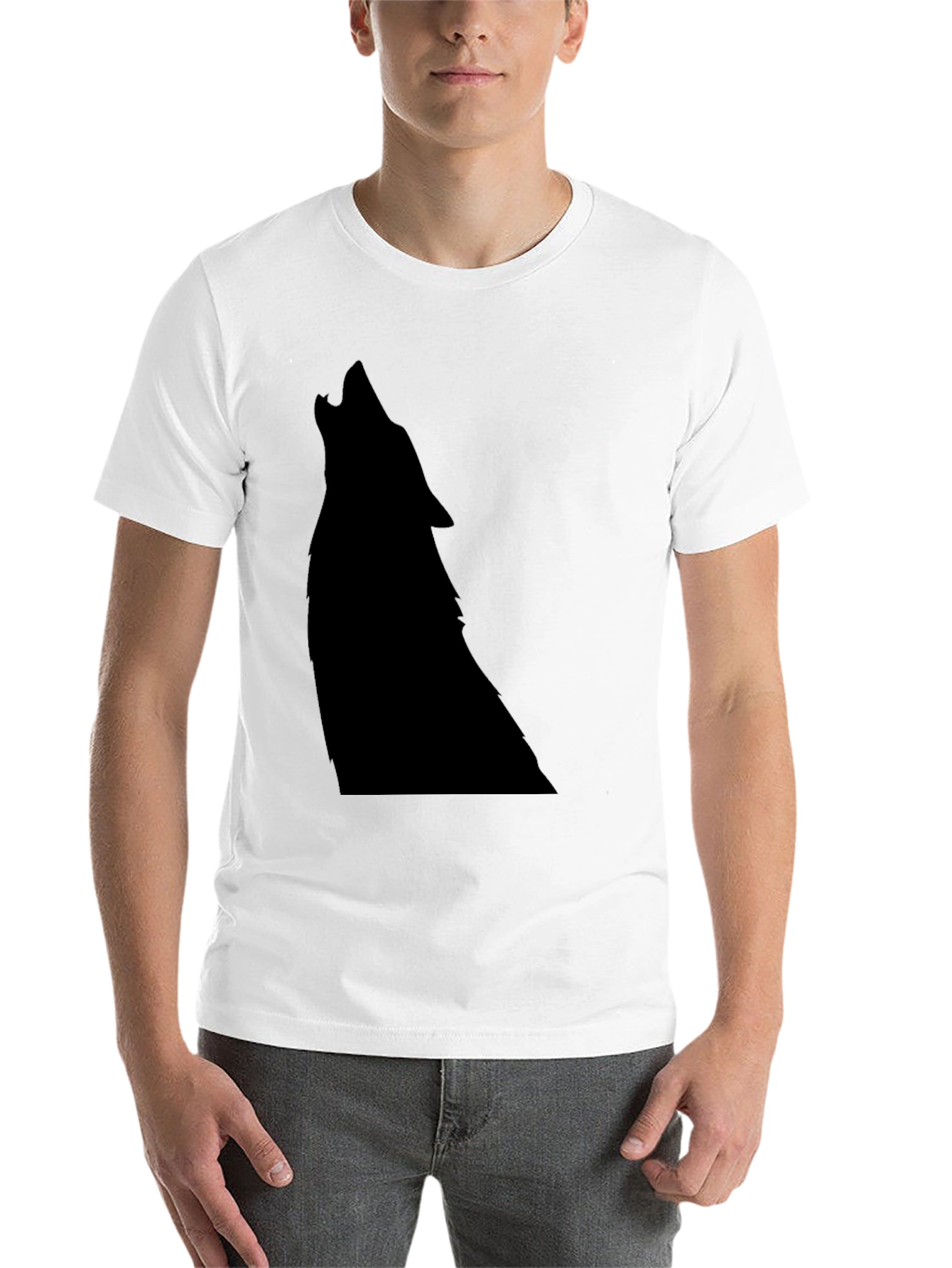 Black Black Wolf Silhouette Graphic Tee view 14