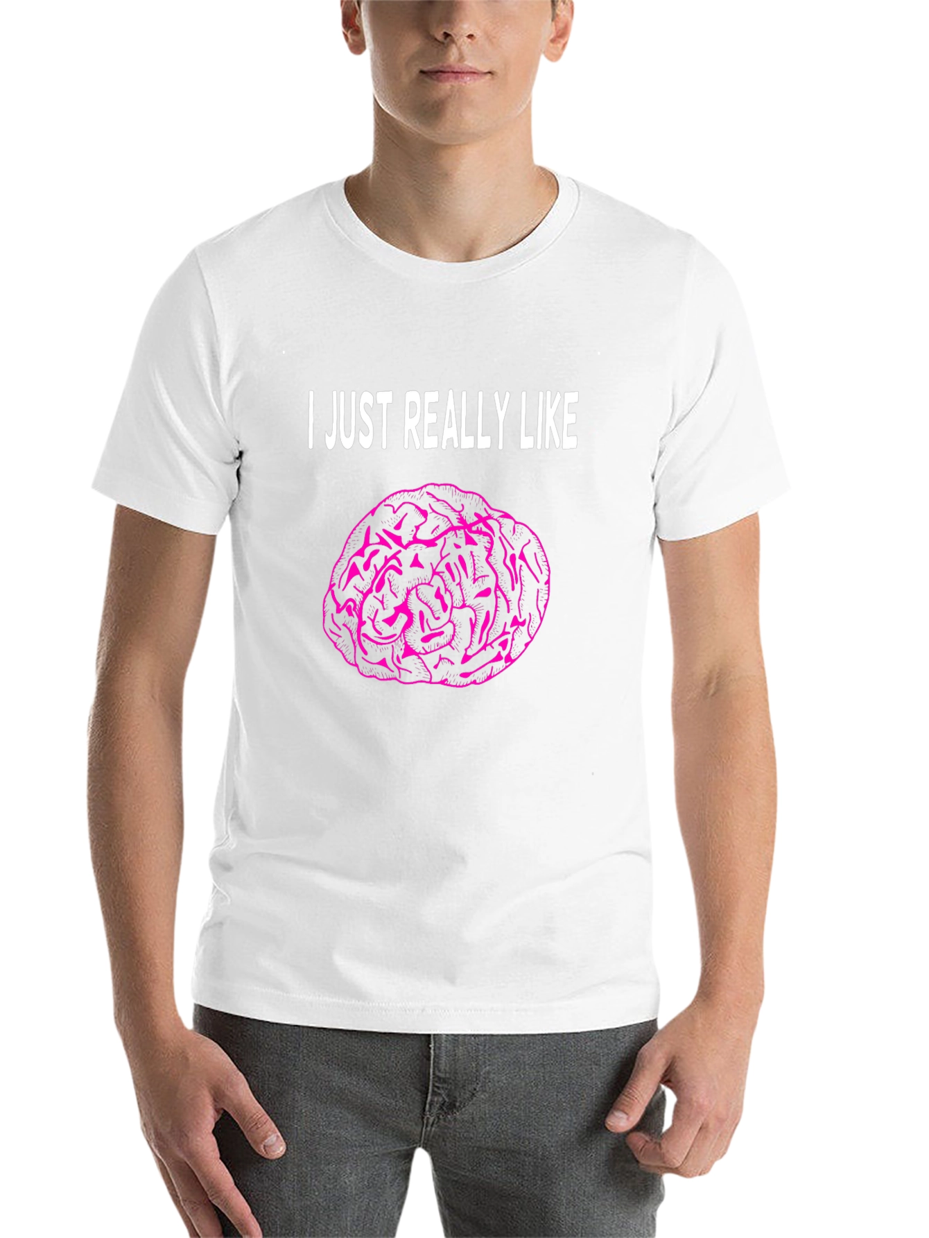Black I Just Really Like Brains T-Shirt view 14