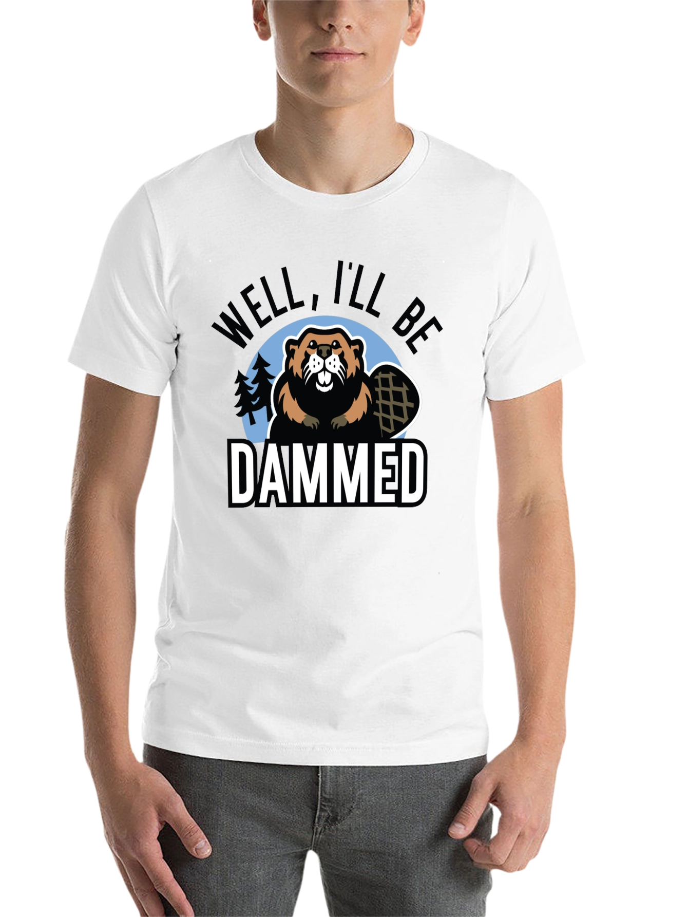 Black Well I'll be Dammed Beaver Graphic Tee - Black Cotton view 14