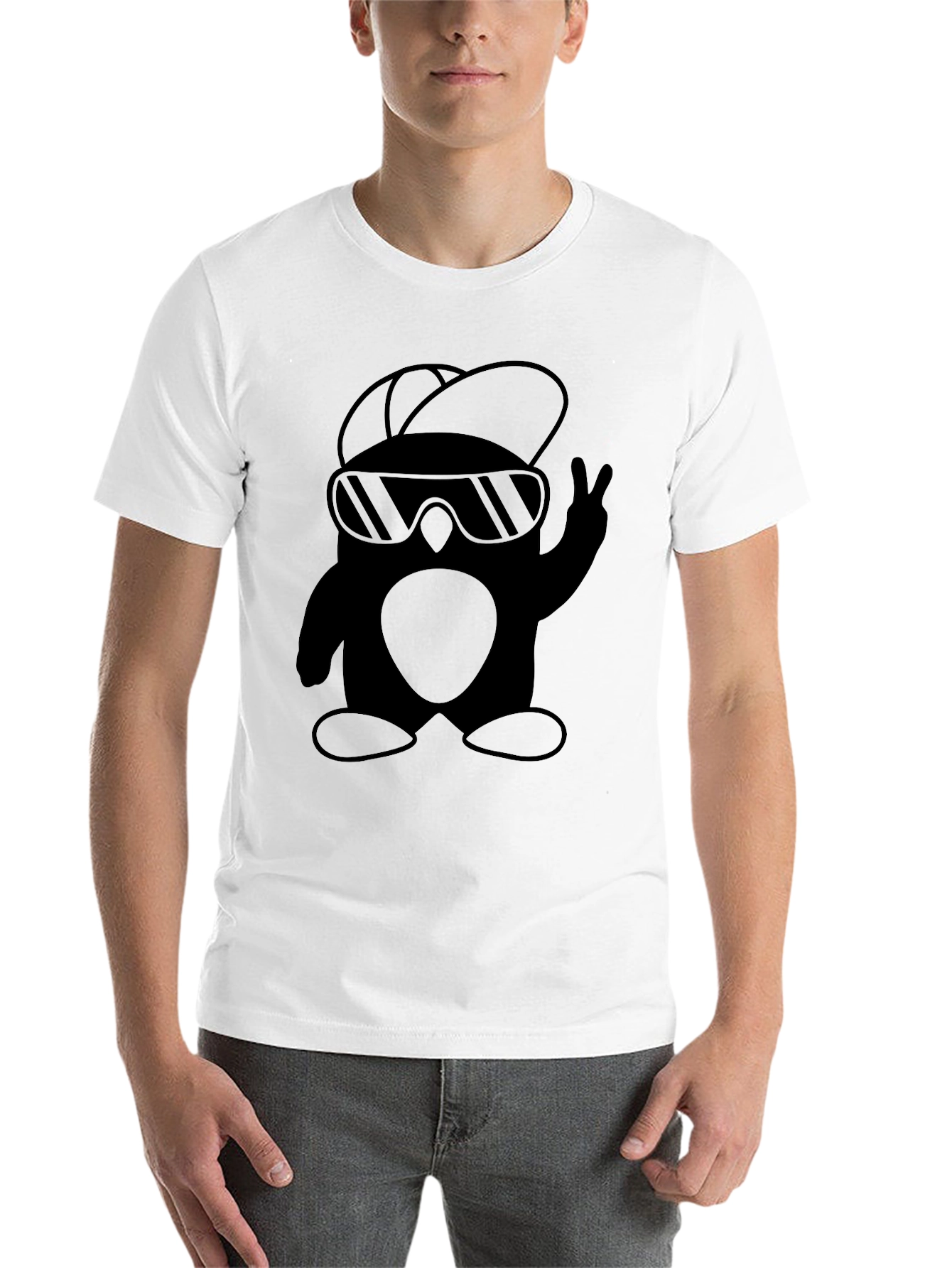 Black Cool Penguin Tee view 14
