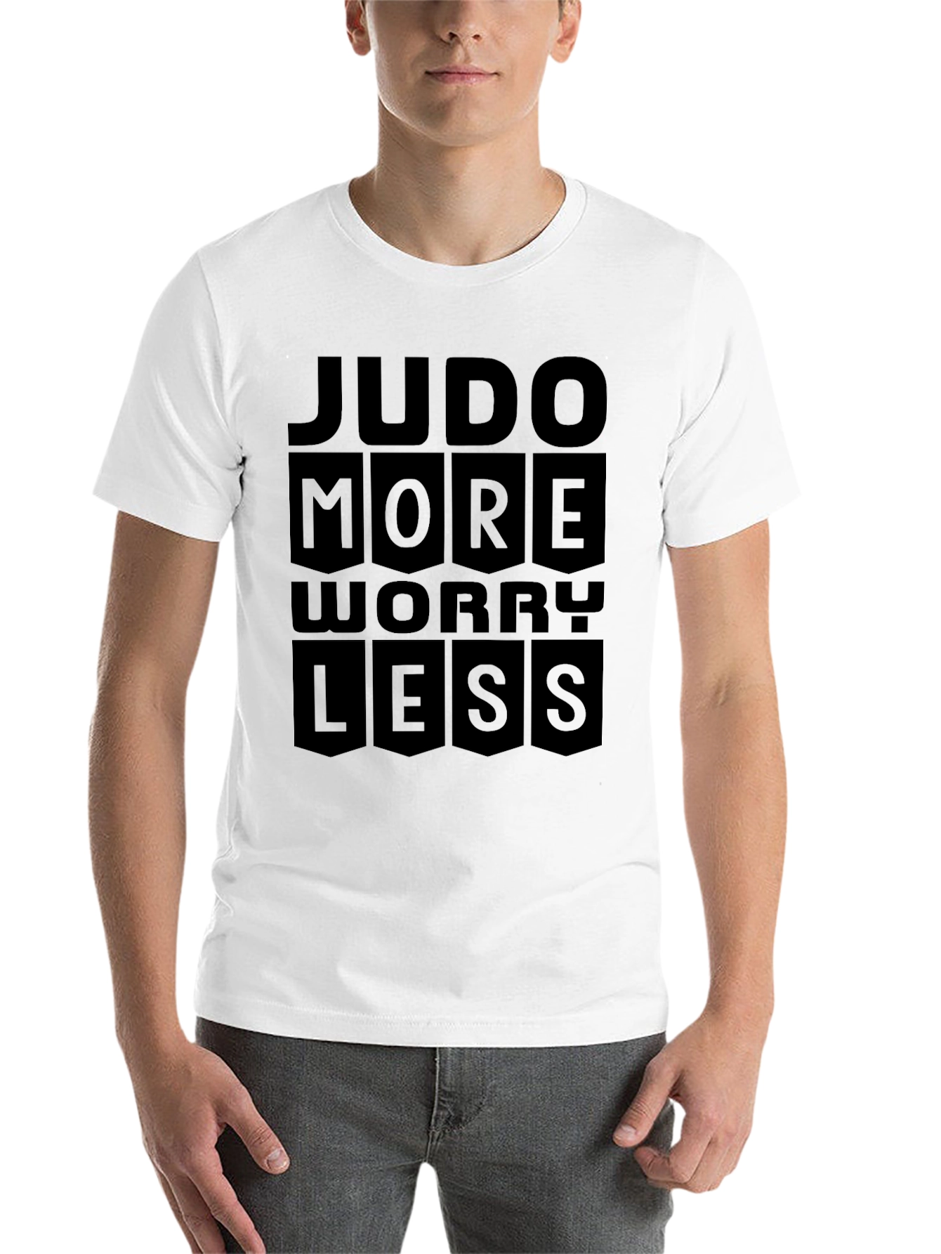 Black Judo More Worry Less Black Graphic T-Shirt view 14