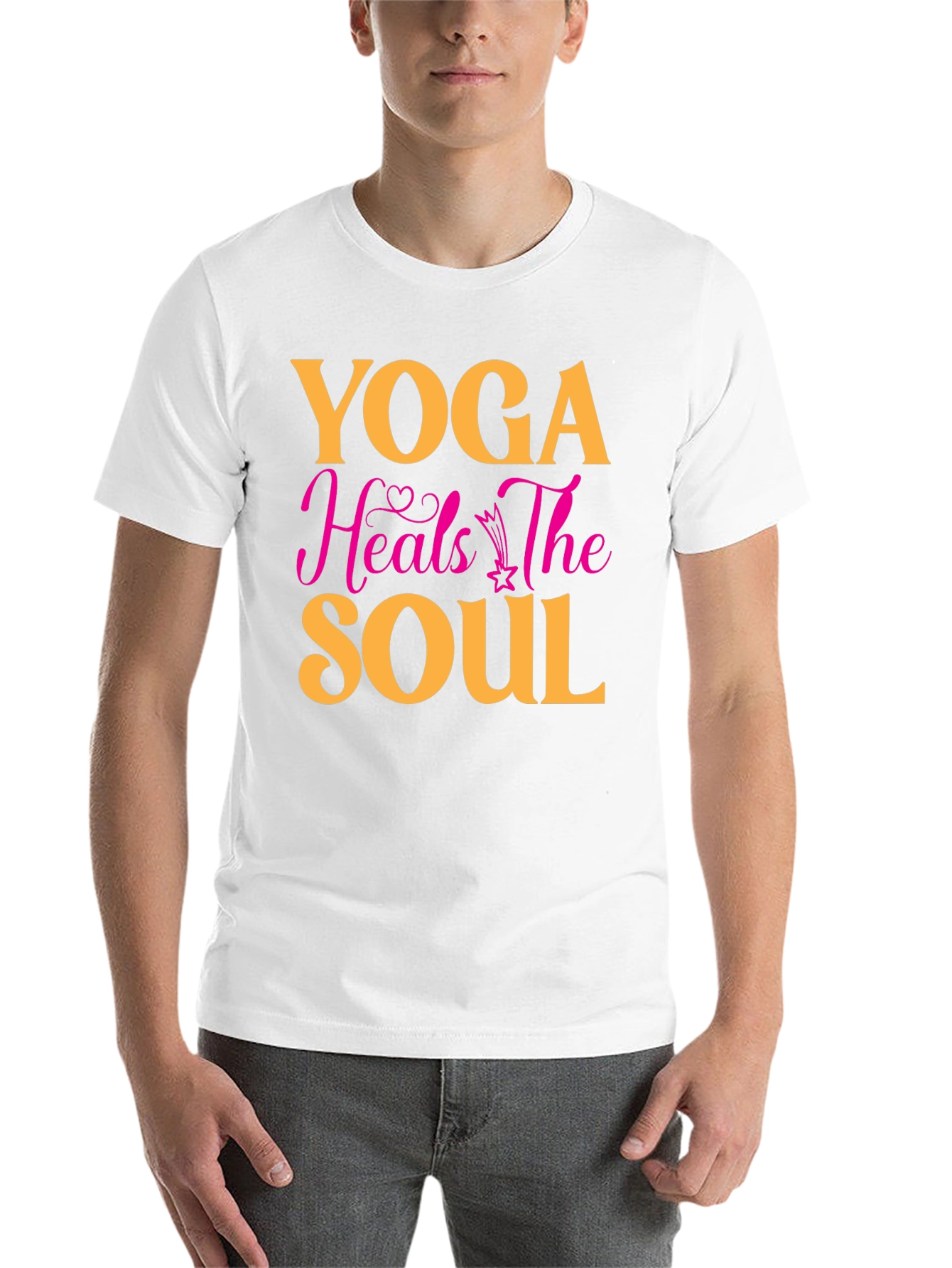 Black Yoga Heals the Soul Graphic T-Shirt view 14