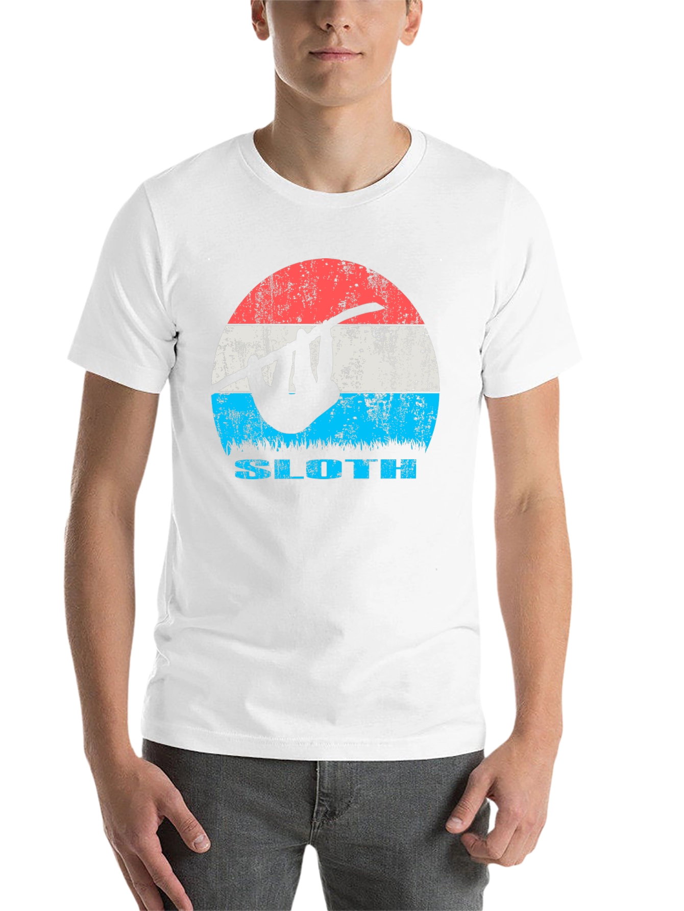 Black Retro Sloth Graphic Tee - Cool Casual T-Shirt view 14