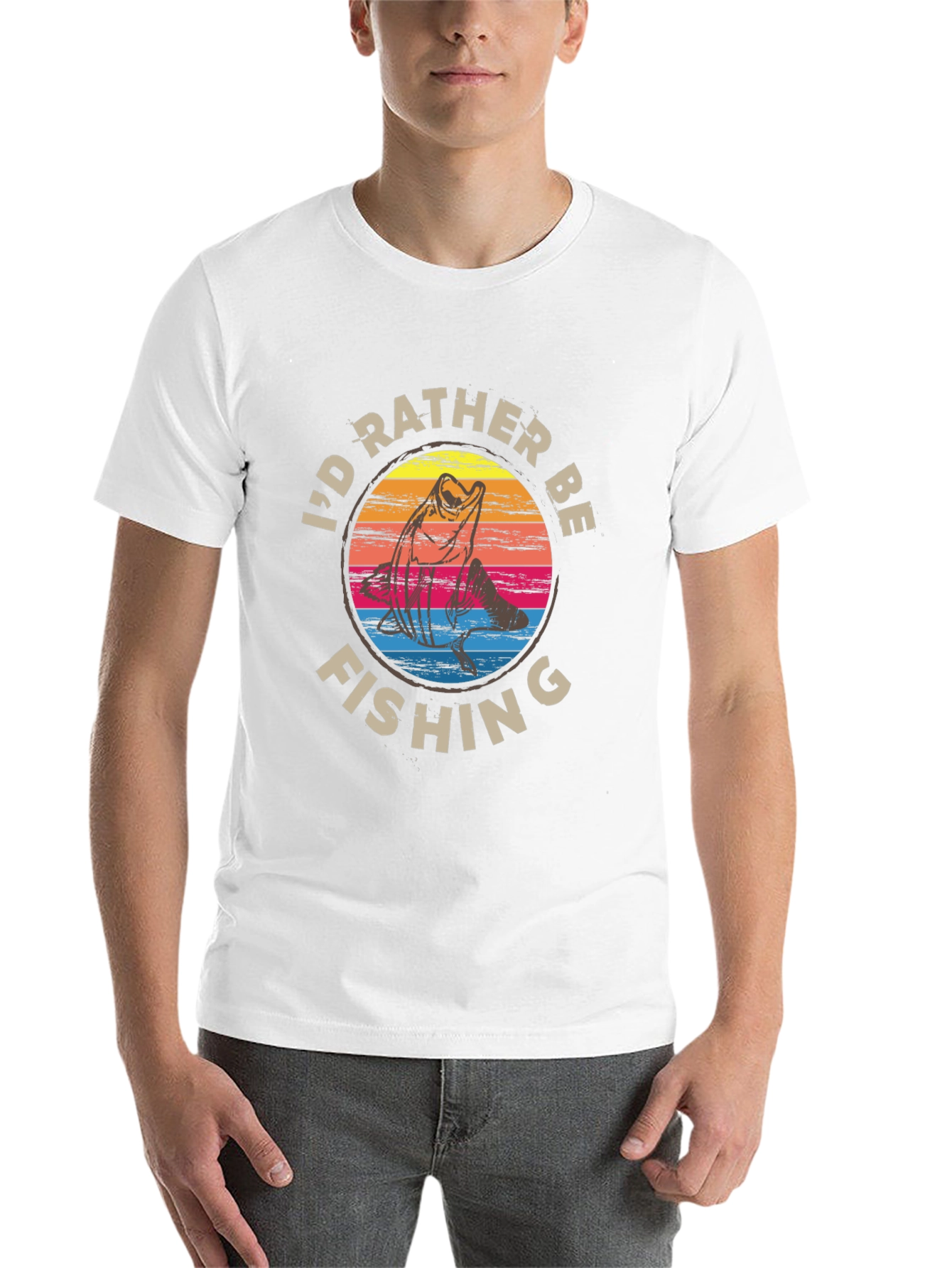 Black I'd Rather Be Fishing Graphic Tee - Black view 14