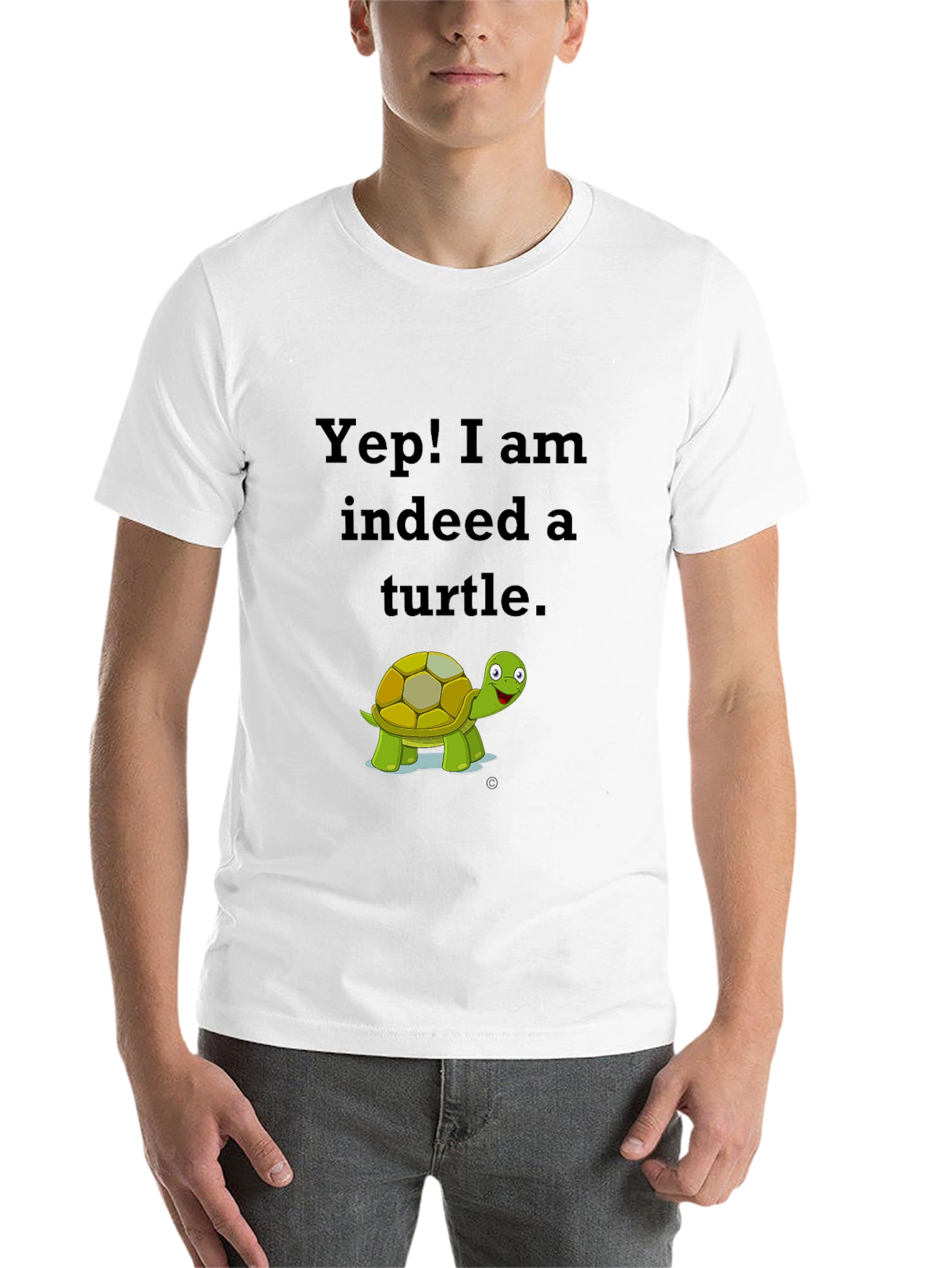 Black Yep! I am Indeed a Turtle Black T-Shirt view 14