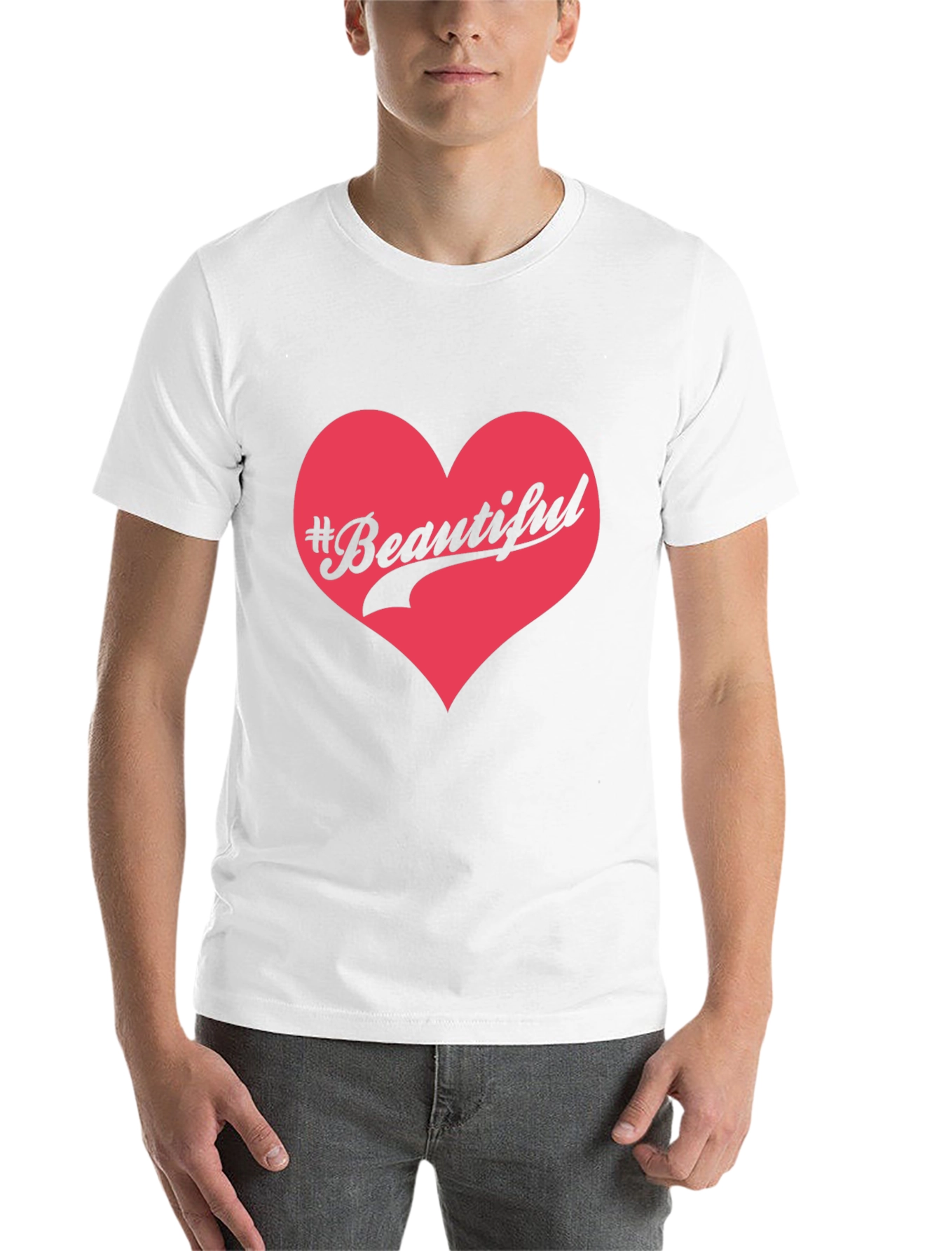 Black #Beautiful Heart Graphic Print Black T-Shirt view 14