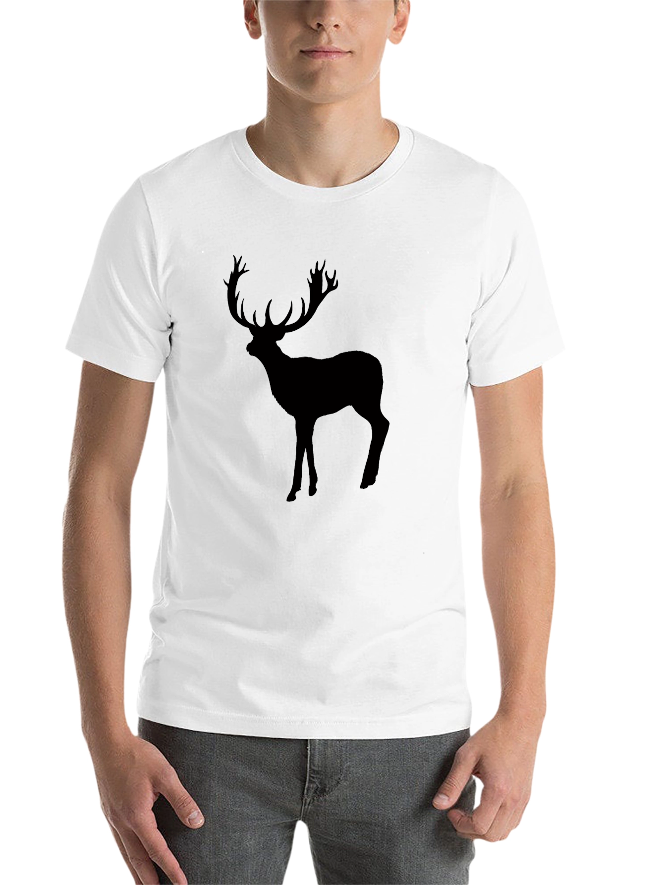 Black Black Deer Graphic Tee - Men's Crew Neck T-Shirt view 14