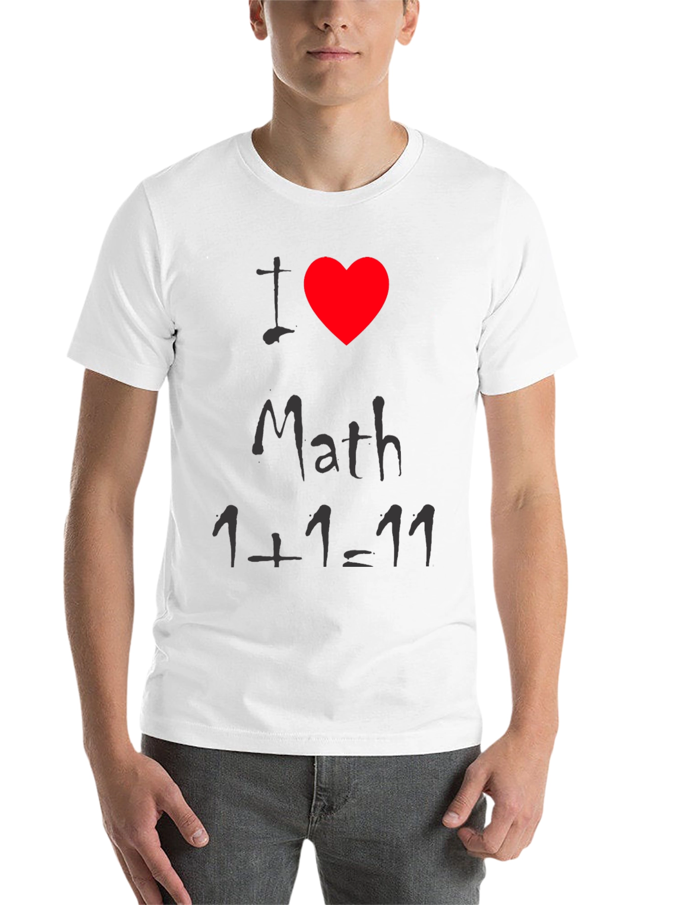 Black I Heart Math Funny T-Shirt view 14