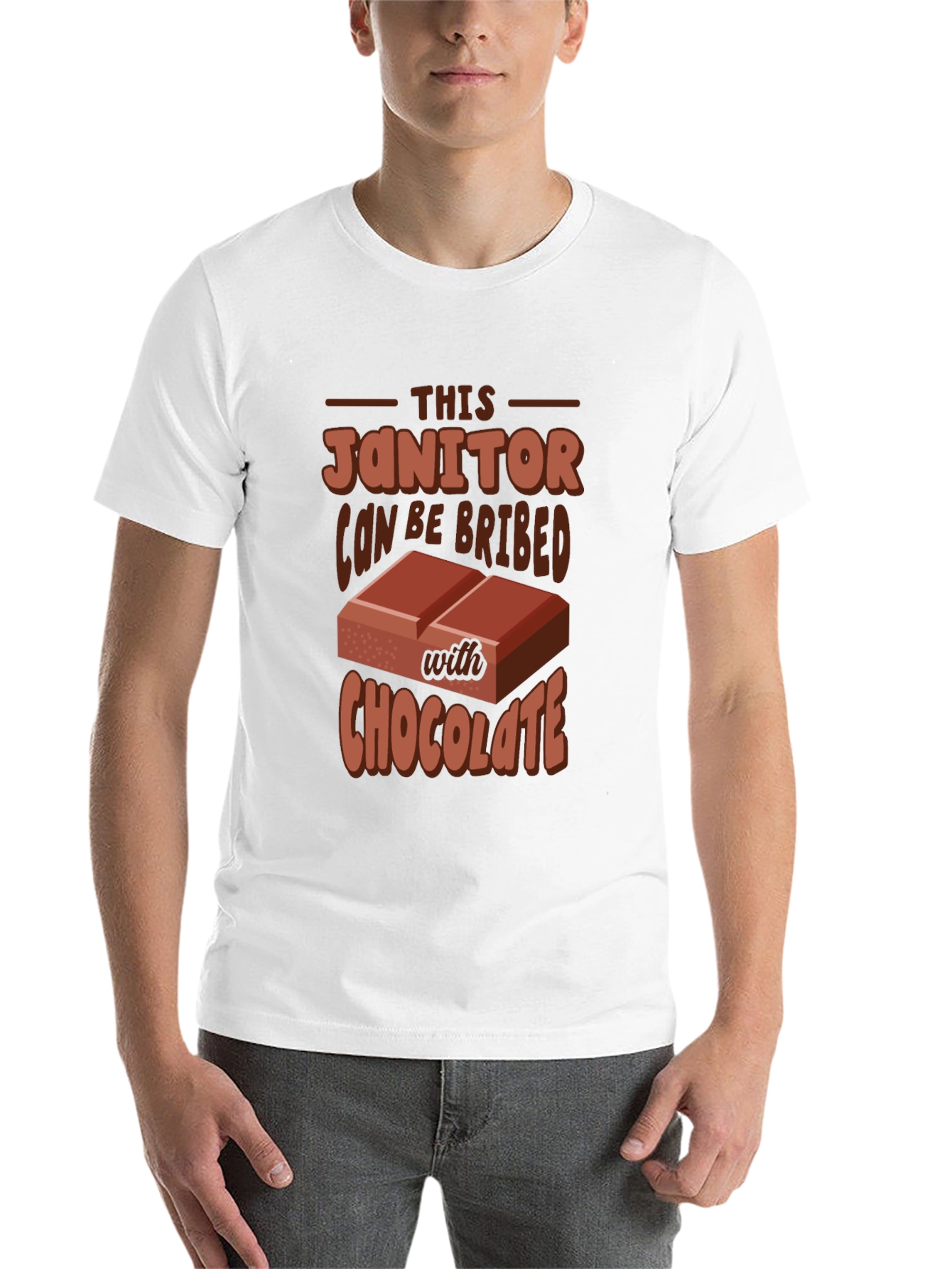 Black Funny Janitor Chocolate Bribe T-Shirt view 14