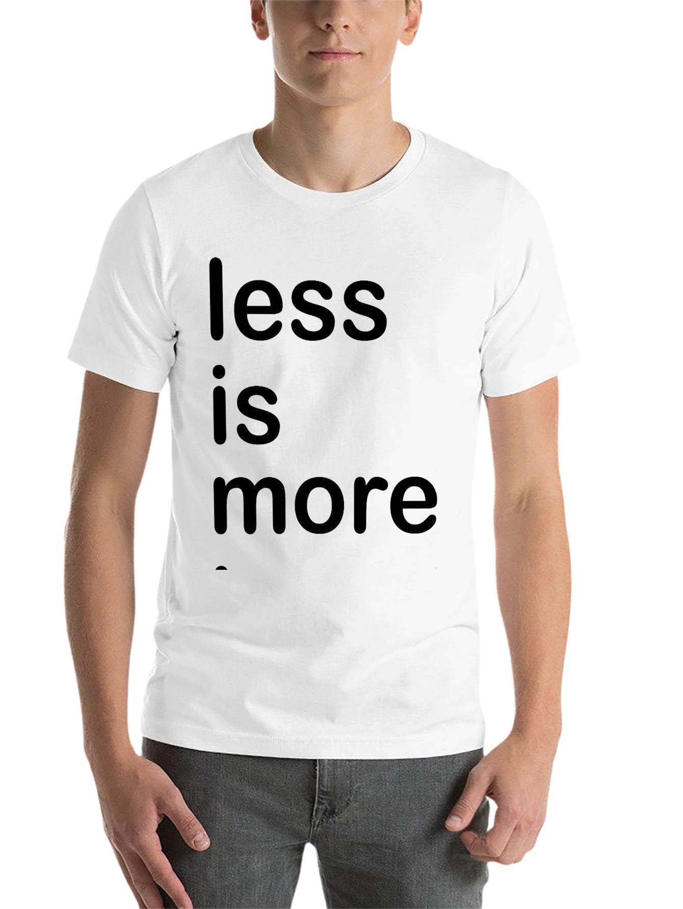 Black Minimalist 'Less is More' Black Graphic T-Shirt view 14
