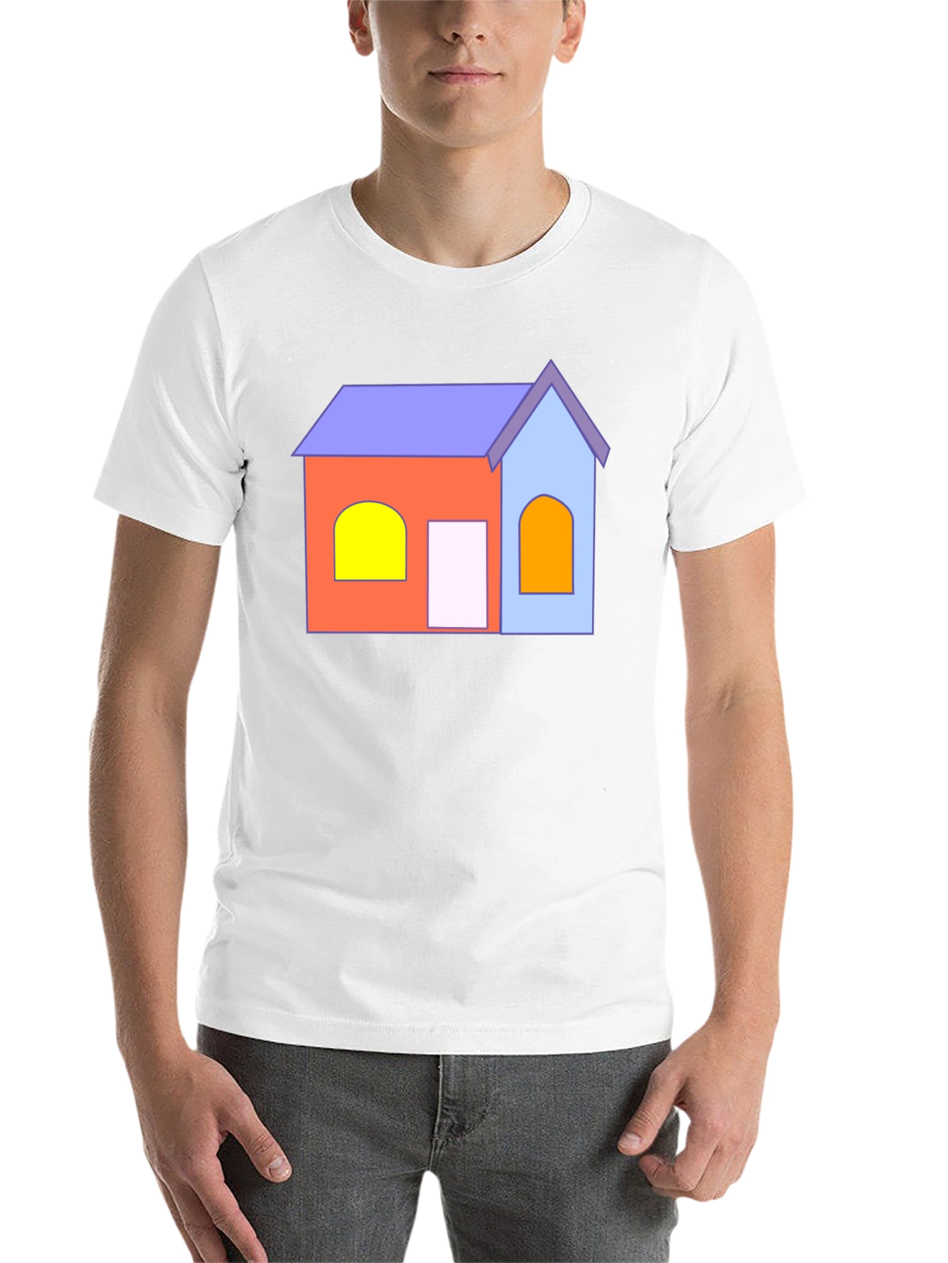 Black Cartoon House T-Shirt - Fun Graphic Tee view 14