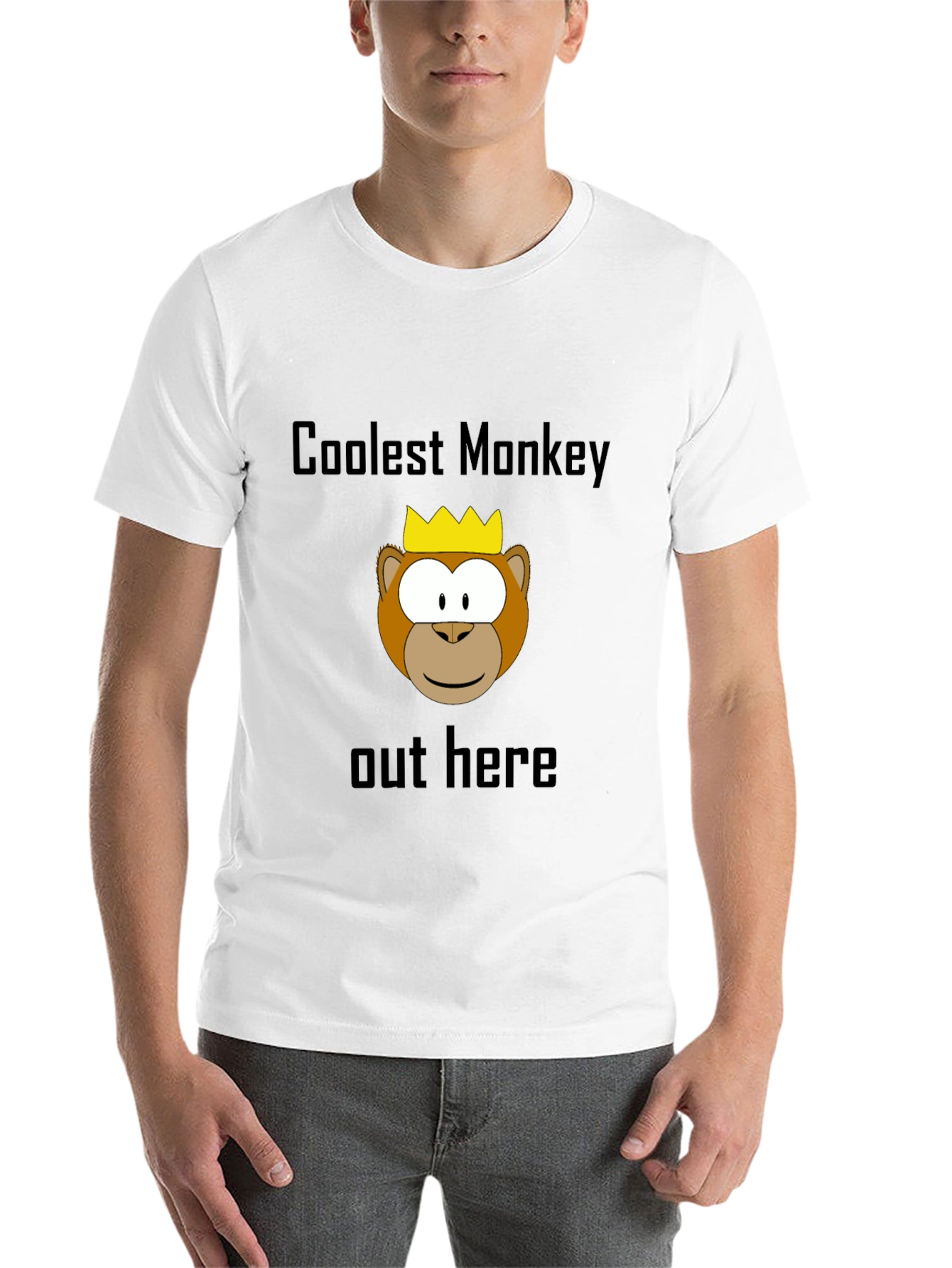 Black Coolest Monkey Graphic Tee - Black view 14