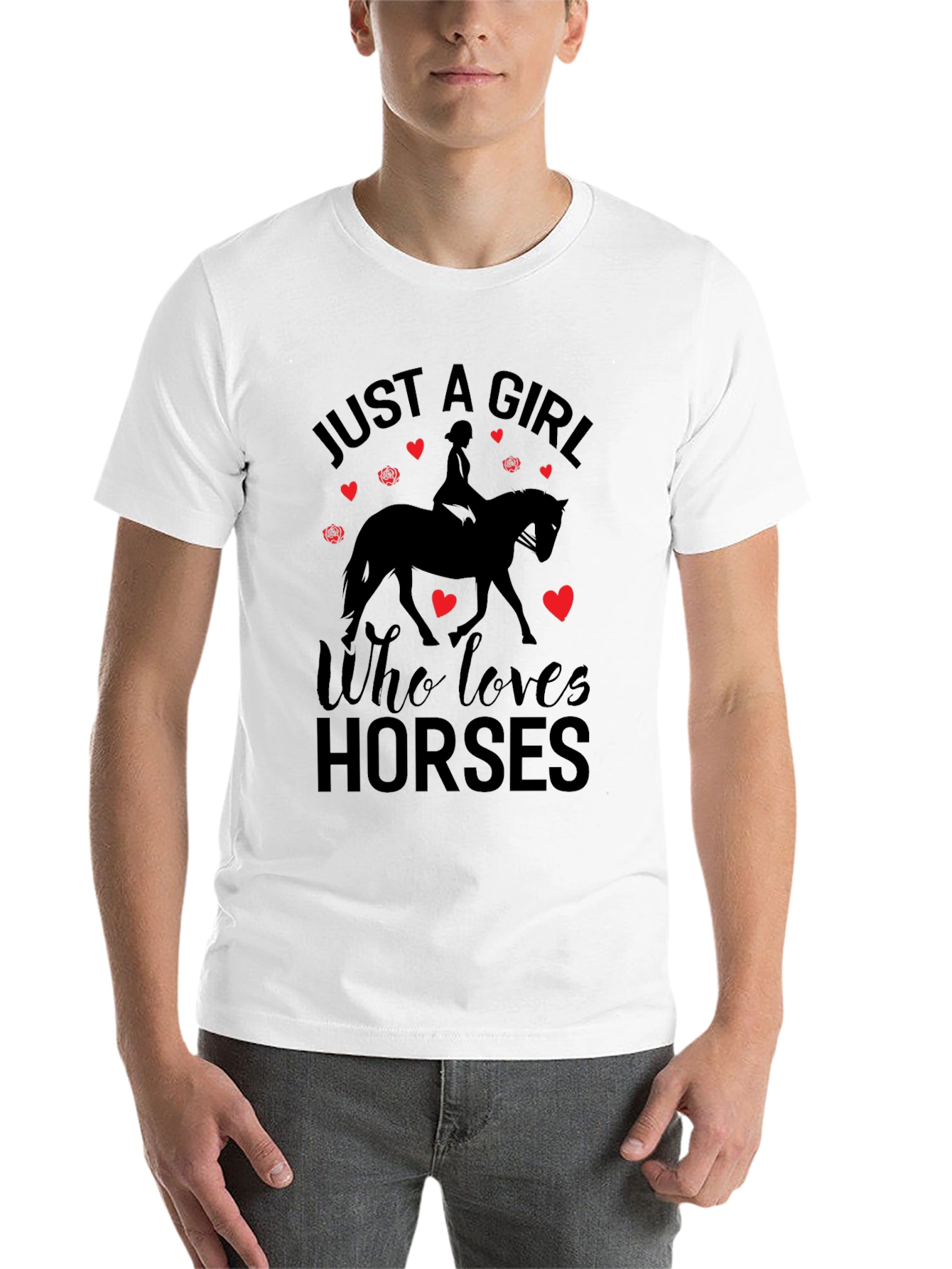 Black Just A Girl Who Loves Horses T-Shirt view 14