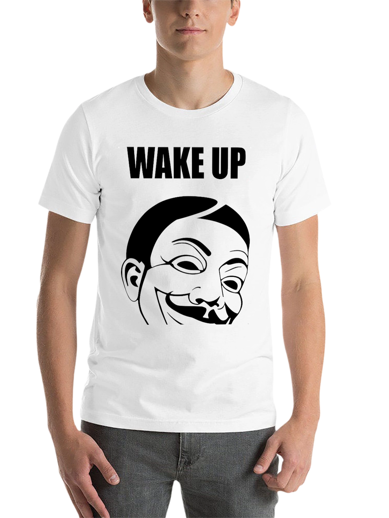 Black Wake Up Graphic Tee - Black Cotton T-Shirt view 14