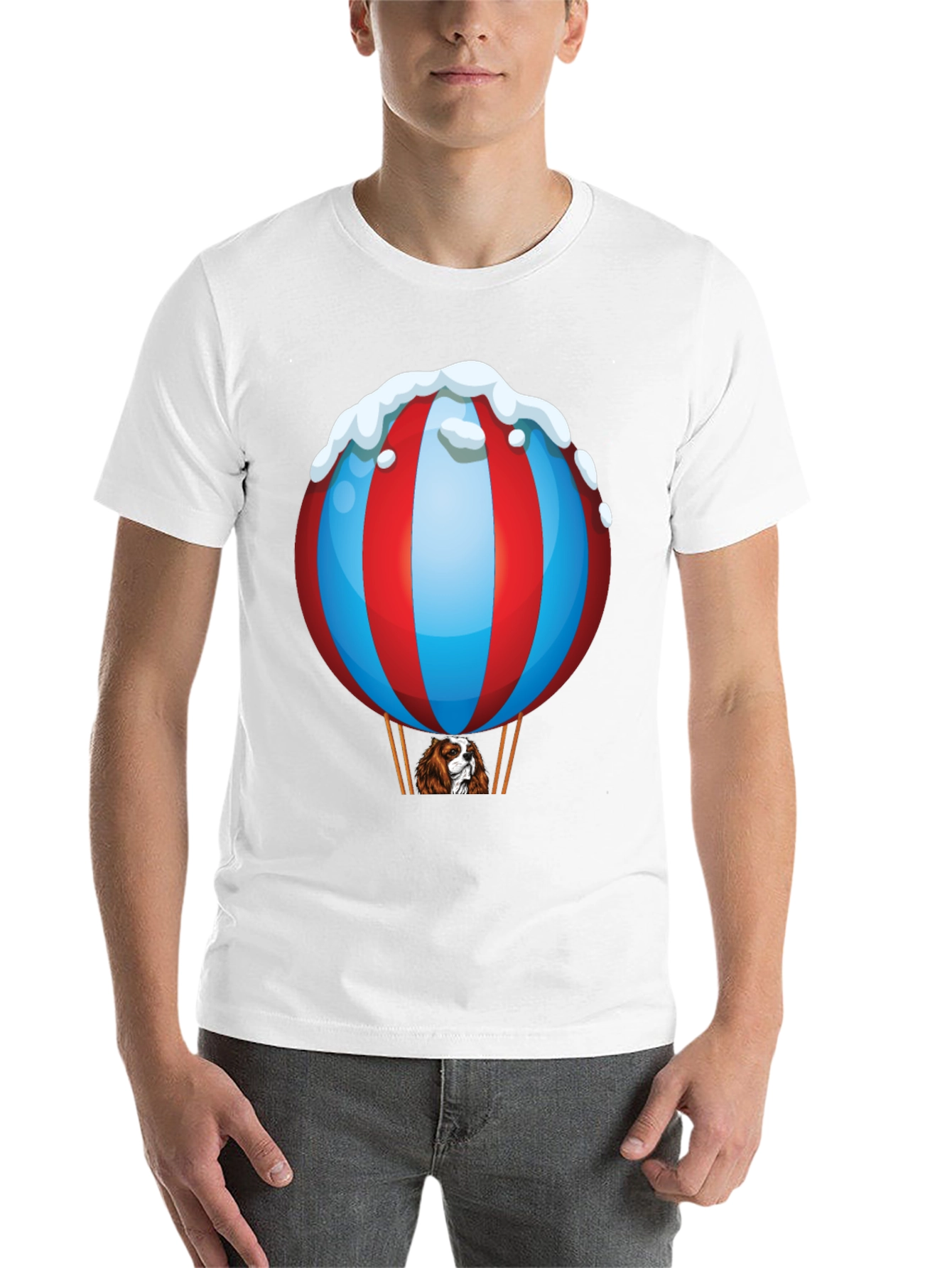 Black Dog in Hot Air Balloon T-Shirt view 14