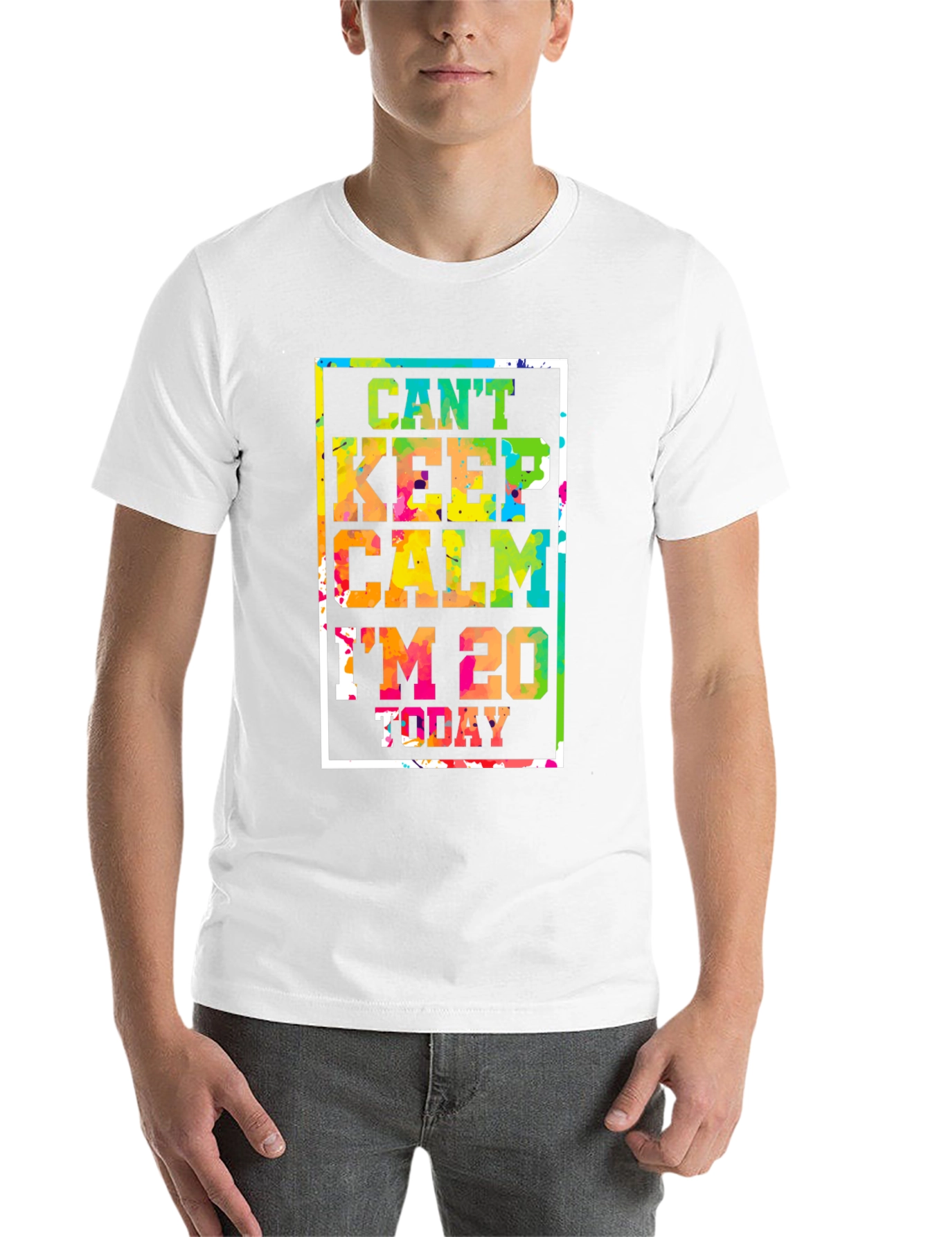 Black Can't Keep Calm I'm 20 Today T-Shirt view 14