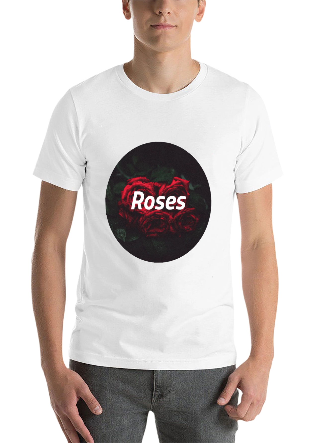 Black Roses Graphic T-Shirt - Black Crew Neck Tee view 14