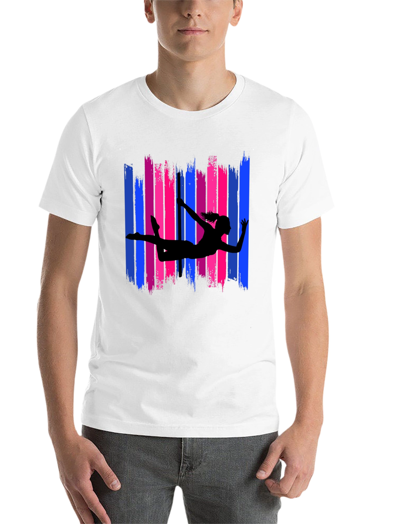 Gymnast Silhouette T-Shirt Bi Pride Colors - 14
